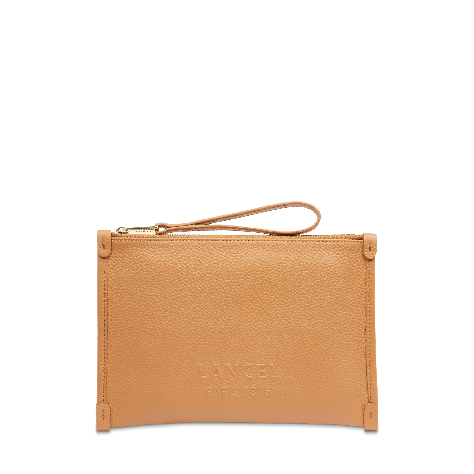 Zipped pouch small with wrist strap jour by lancel in leather LANCEL Brown