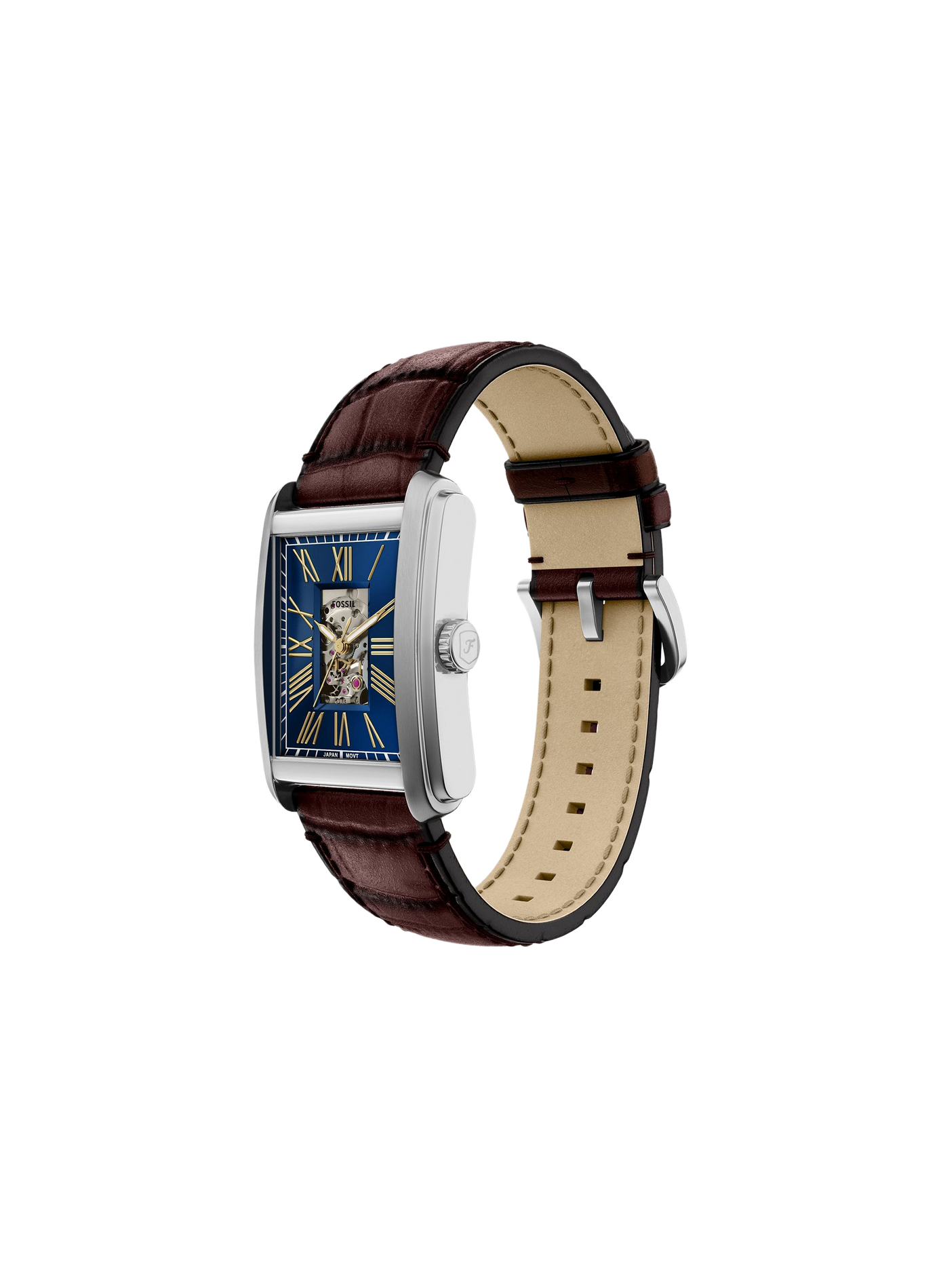 Montre analogique Automatic en cuir FOSSIL Bleu