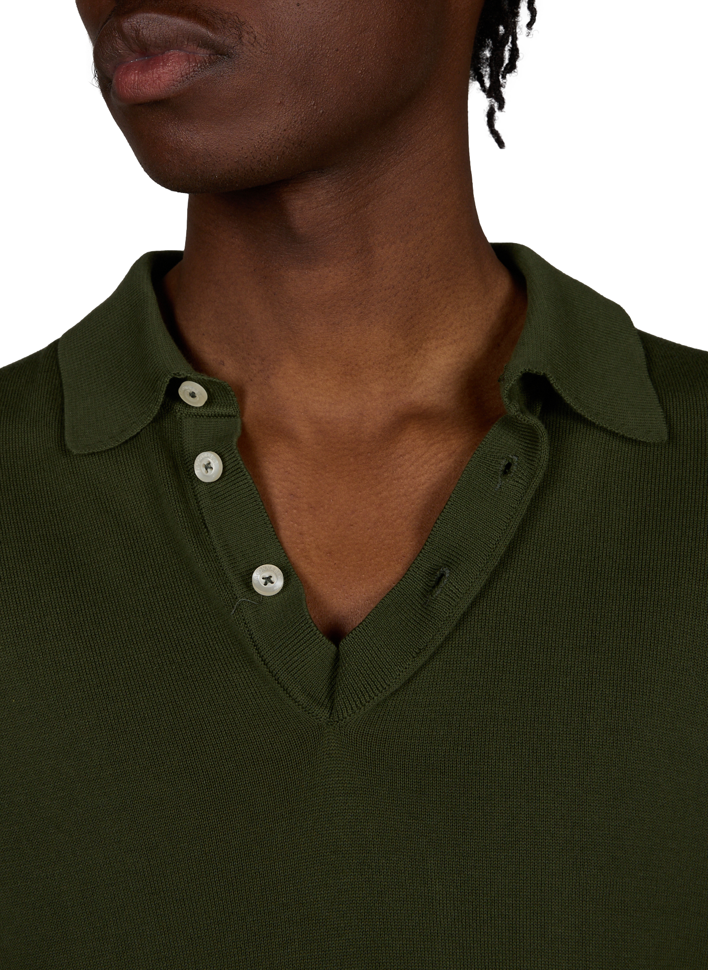 Long-sleeved cotton polo shirt FACONNABLE Khaki