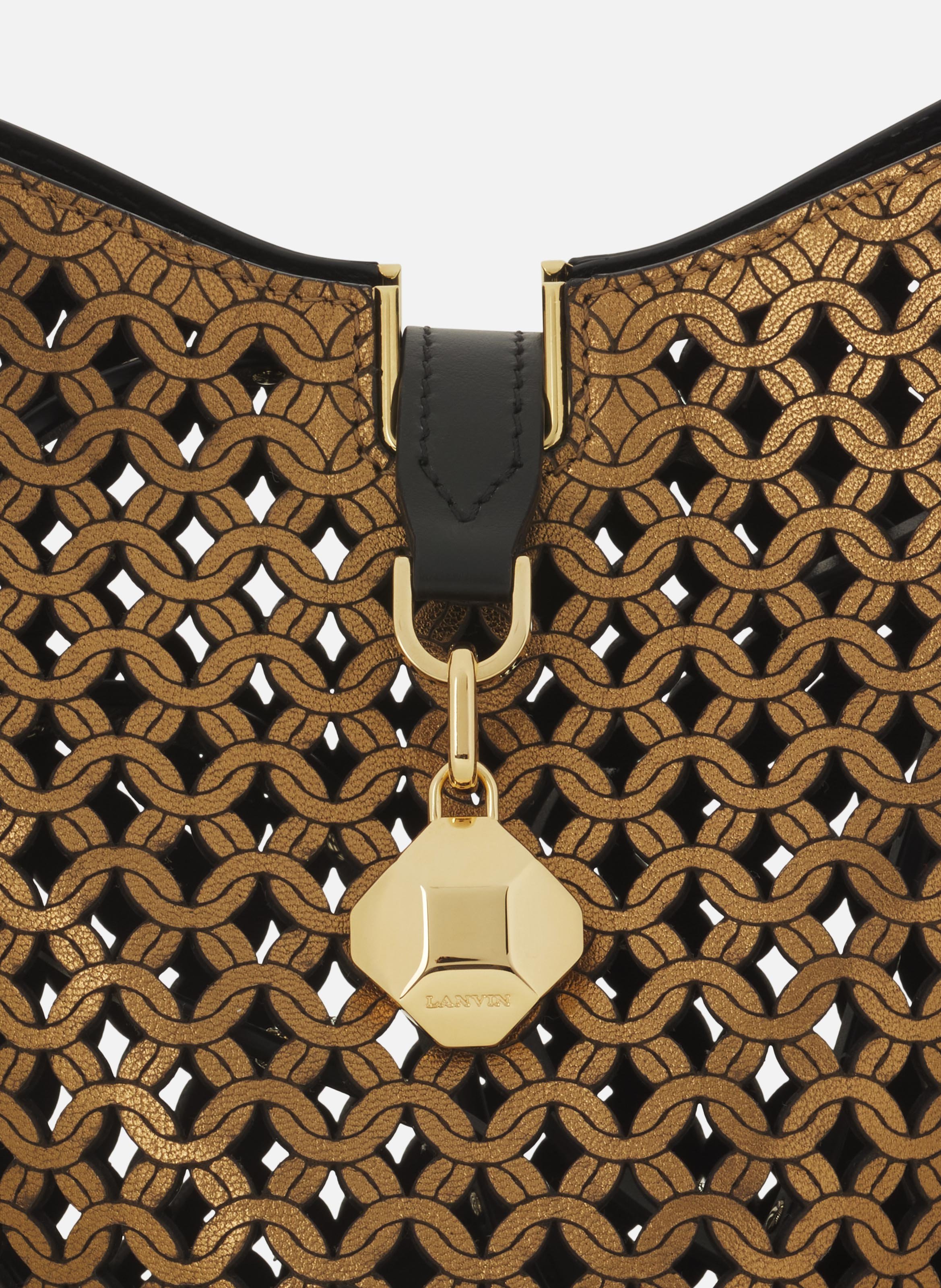 Sac sceau nano catch by lanvin en cuir brillant lazé LANVIN Argent