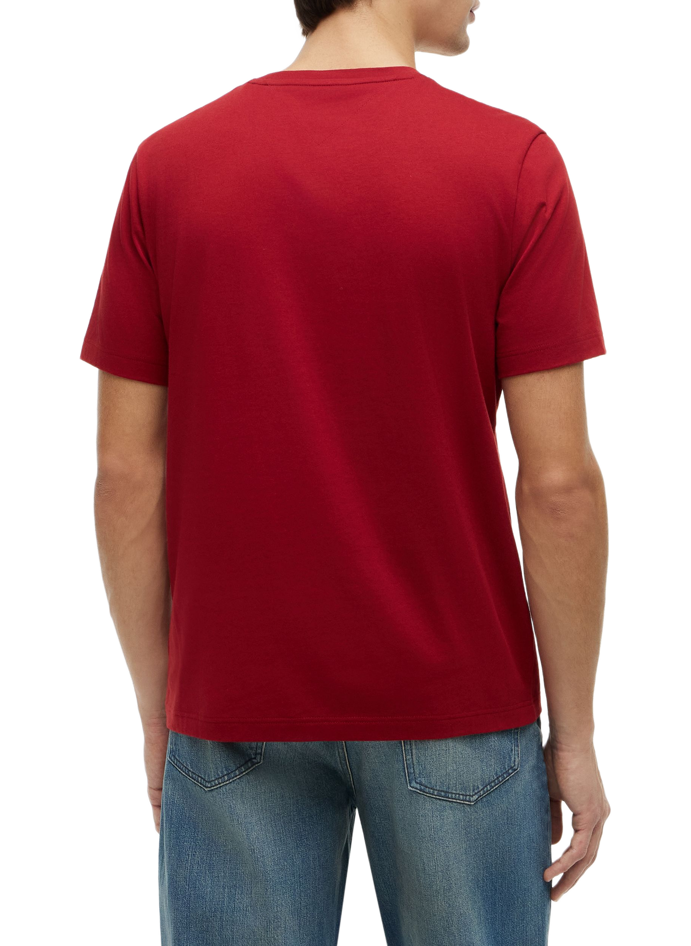 Cotton T-shirt with flag motif and logo | Red TOMMY HILFIGER Men