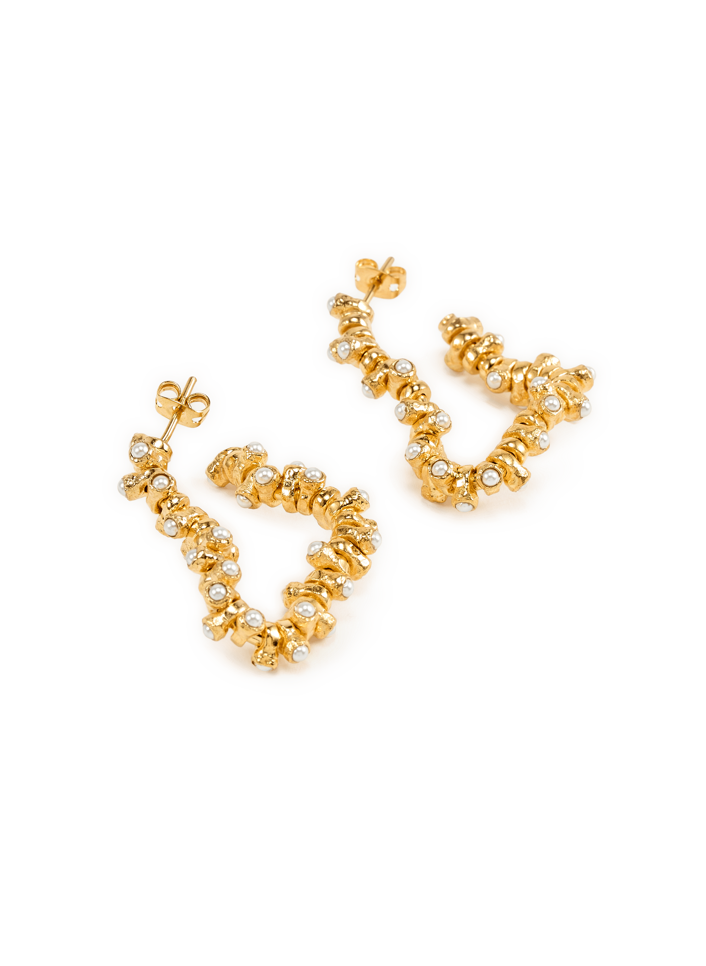 Pleated pearl earrings JOANNA LAURA CONSTANTINE Golden