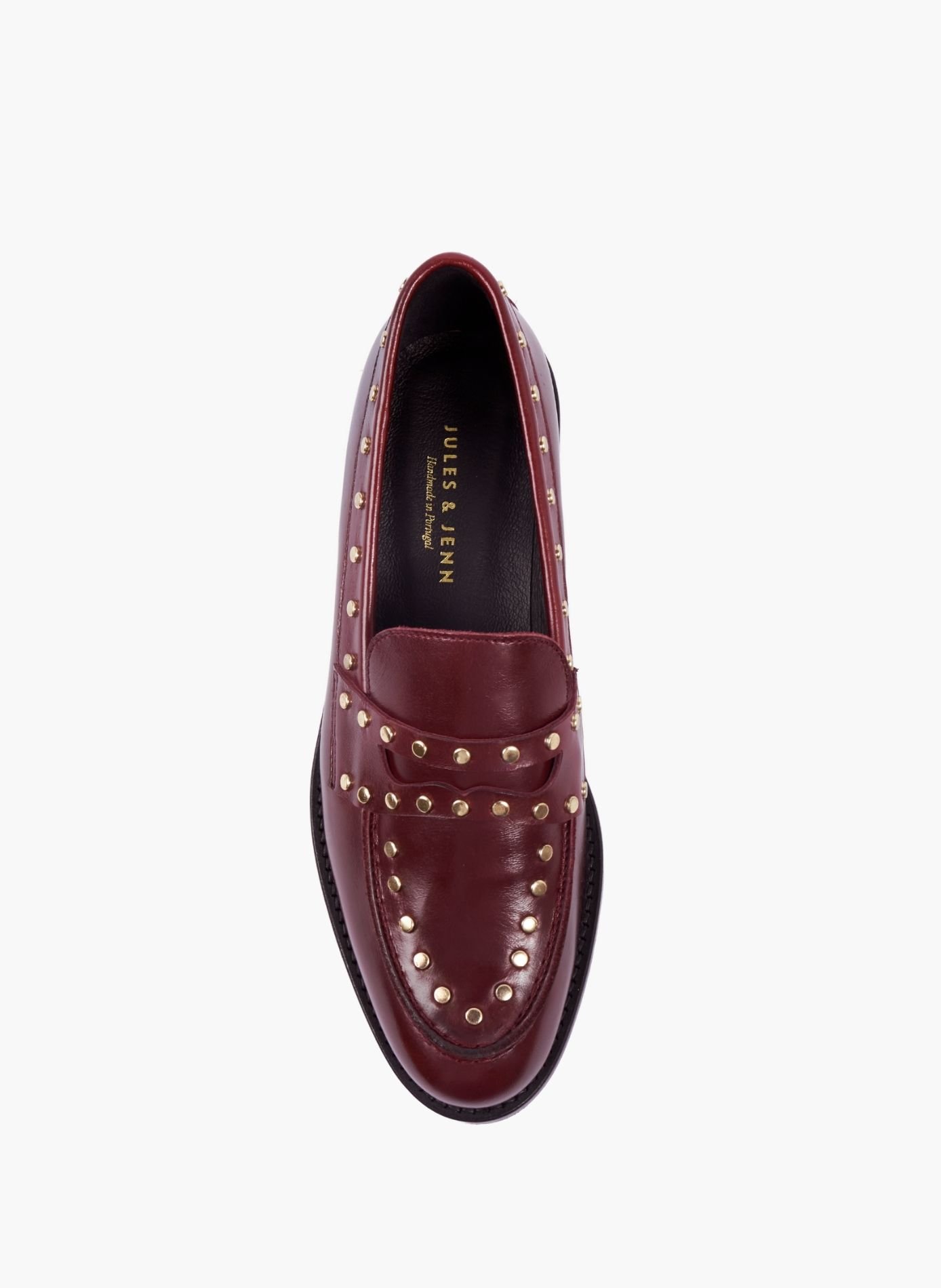 Mocassins cuir clouté JULES & JENN Rouge
