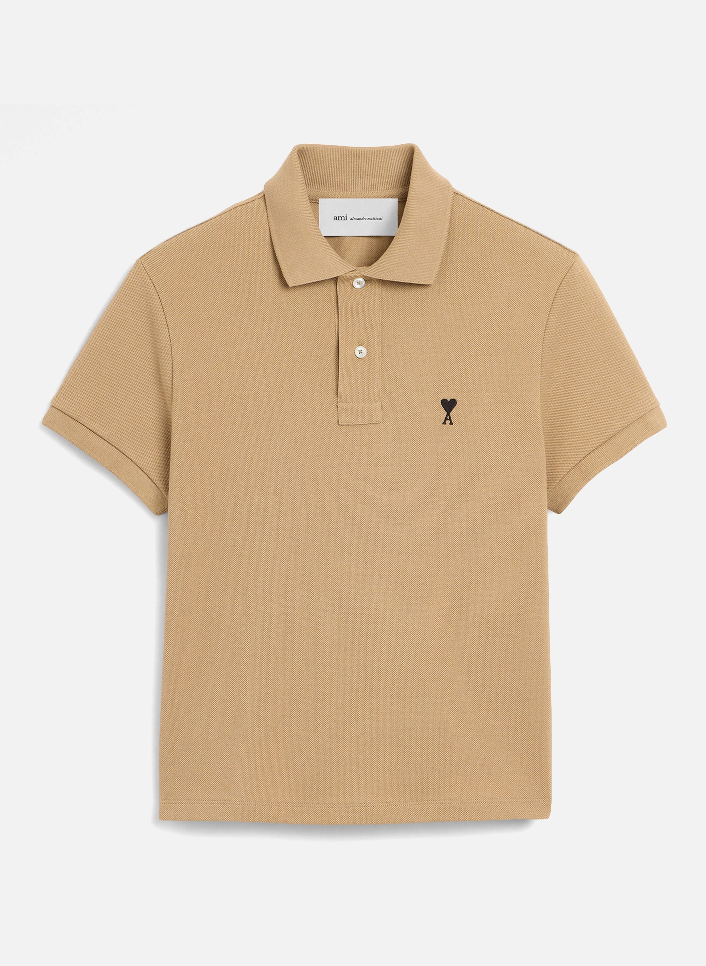 Polo en coton ami de coeur AMI PARIS Beige