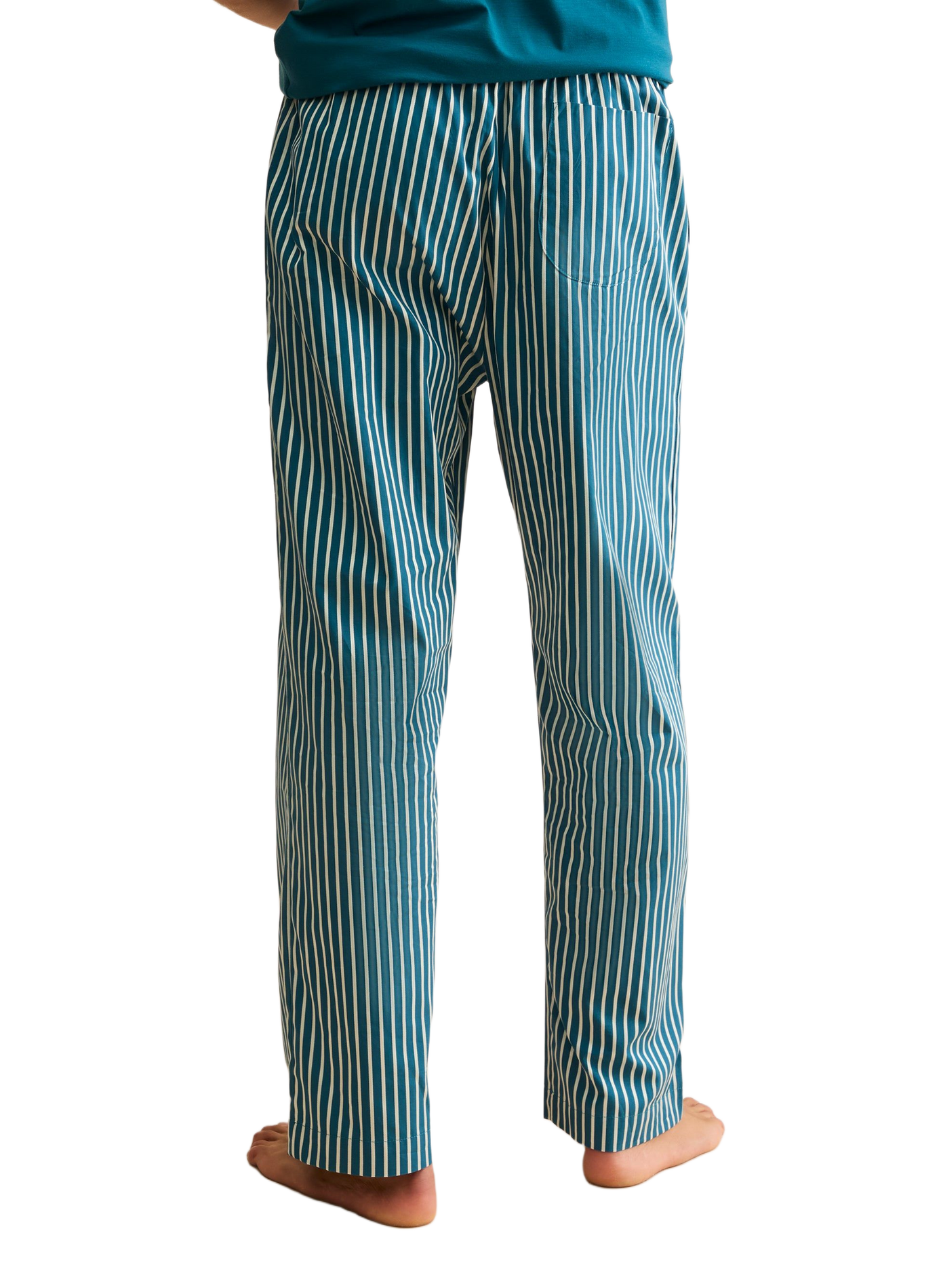 Pyjamahose mit Streifen aus Baumwolle DEREK ROSE Blau