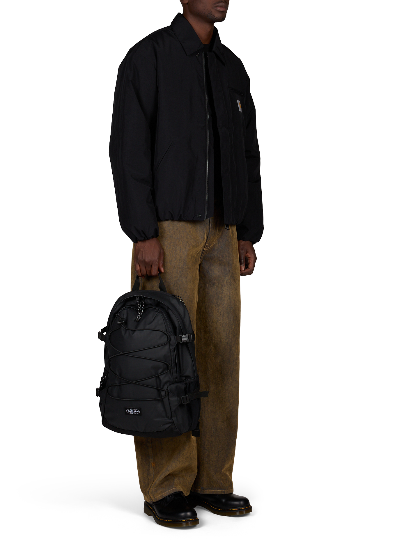 Solid color jacket with lapel collar CARHARTT WIP Black