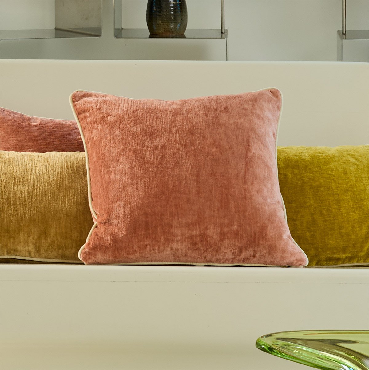 Housse de coussin en velours, orphéo YVES DELORME Marron