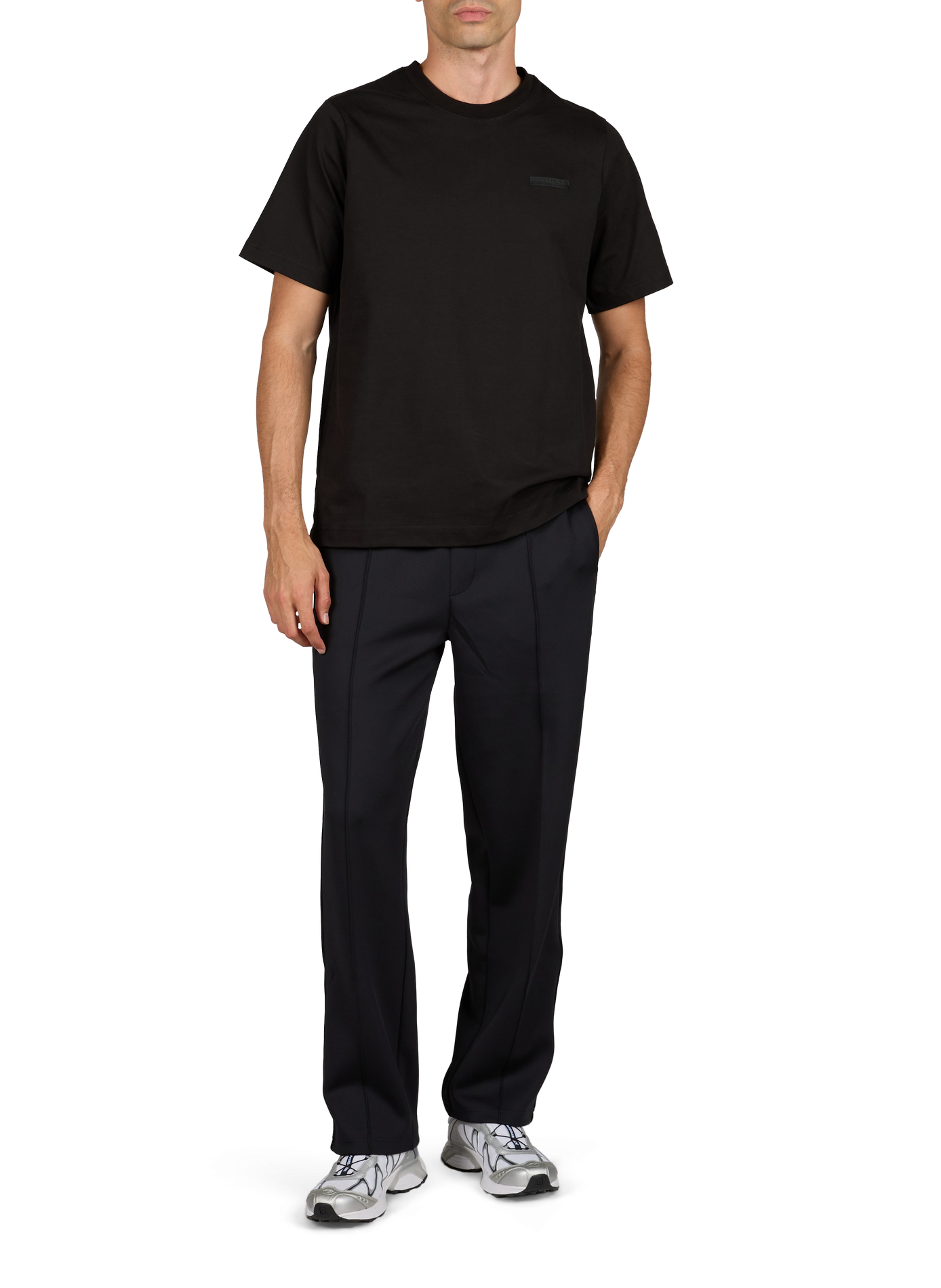 Loose-fitting plain cotton t-shirt GERTRUDE Black