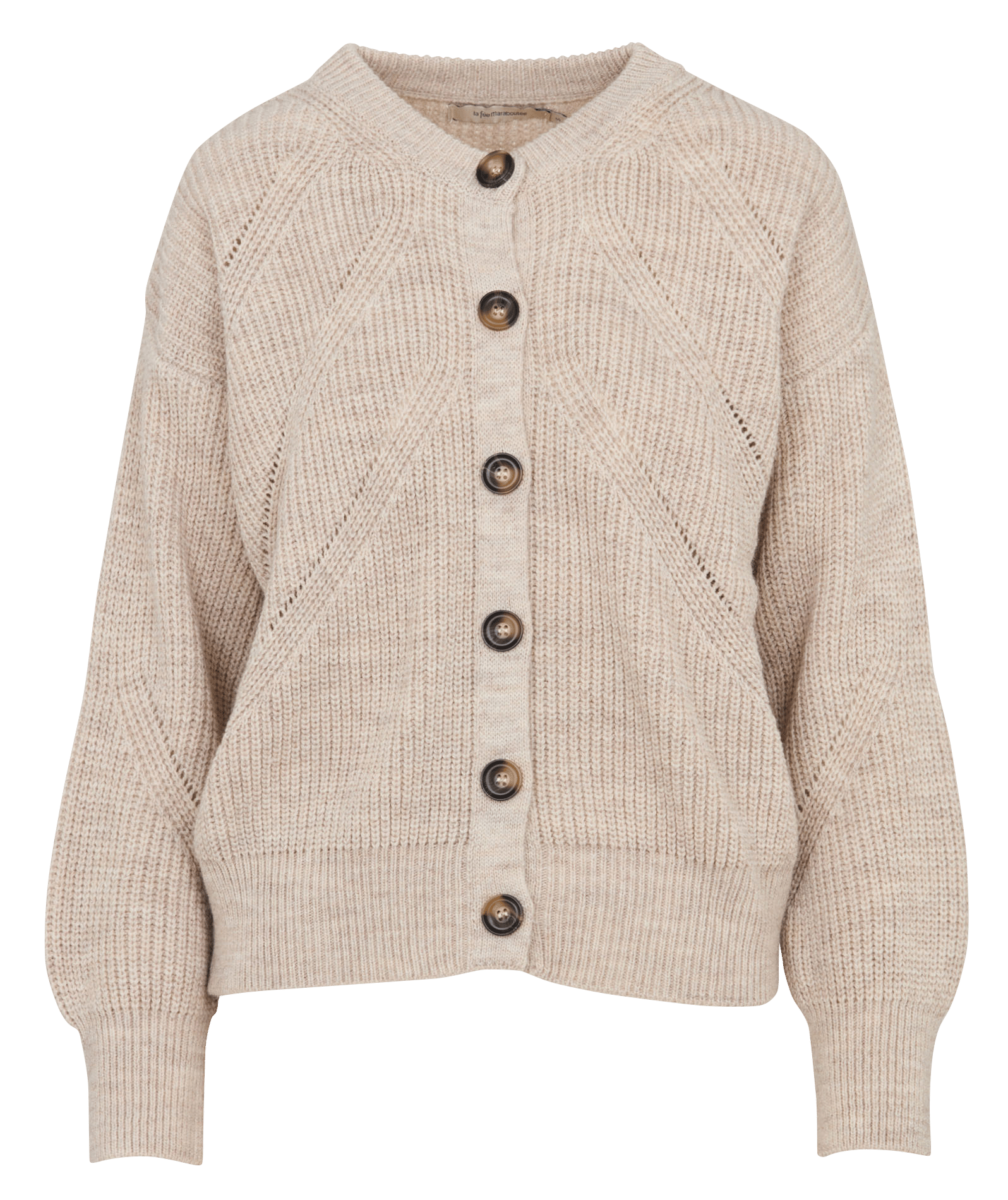 Vest met ronde hals van wolmix LA FEE MARABOUTEE Beige