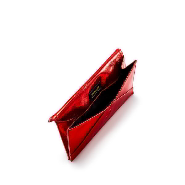 Saison 1865 Pochette En Cuir Métallisé In Red