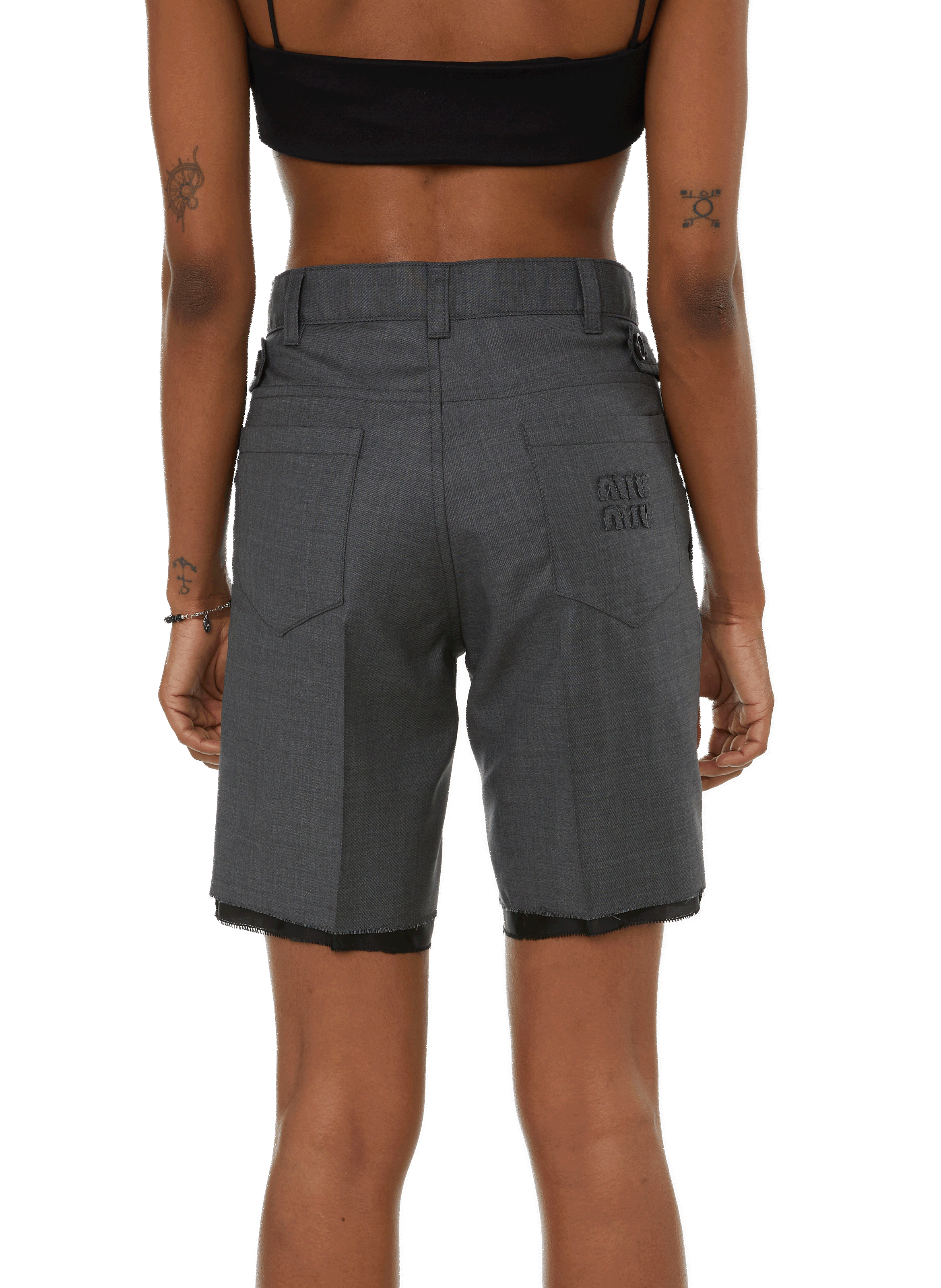 Bermuda tailleur en laine vierge MIU MIU Gris