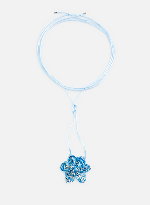 Hugo Kreit blue lace iris necklace 