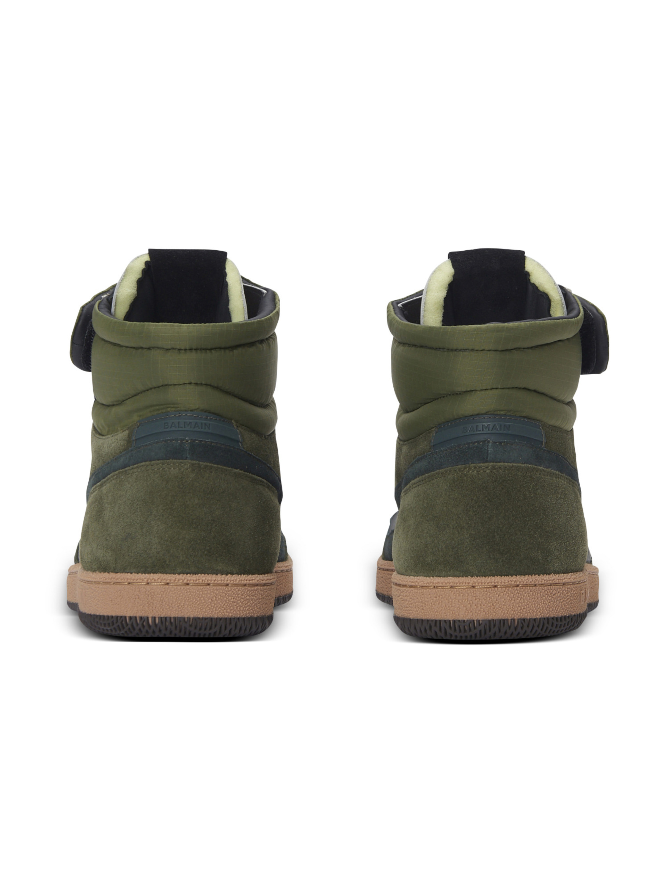 Baskets balmain swan mid-top en cuir de veau et cuir suédé BALMAIN Noir