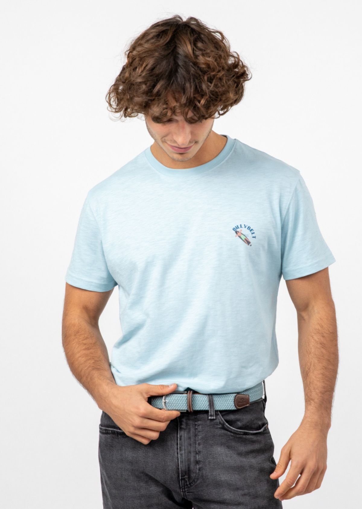 Ceinture tressée élastique unie BILLYBELT Bleu