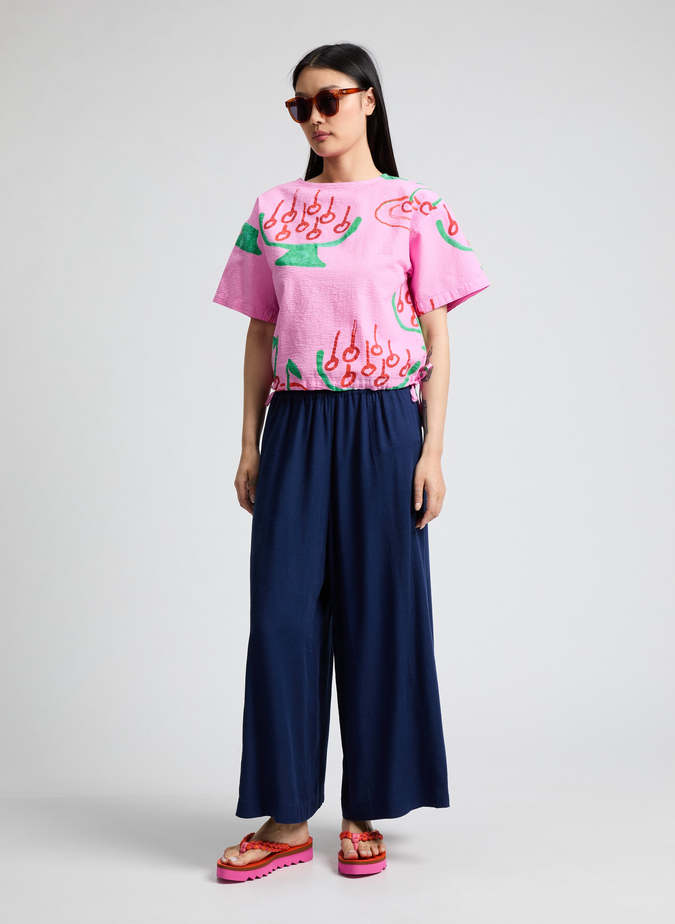 Top imprimé en coton BOBO CHOSES Rose