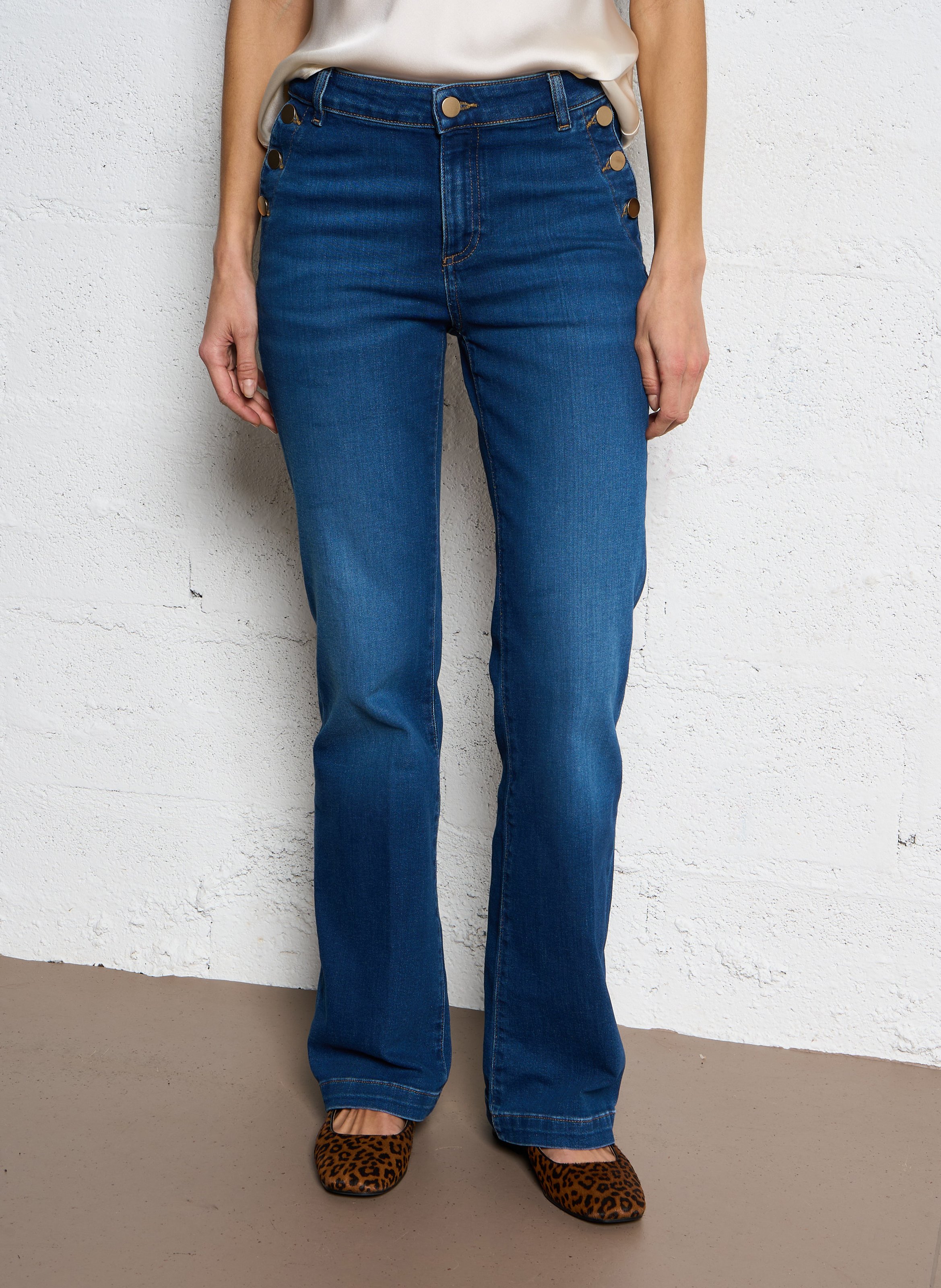 Jean droit en coton mélangé ninon MAISON 123 Bleu