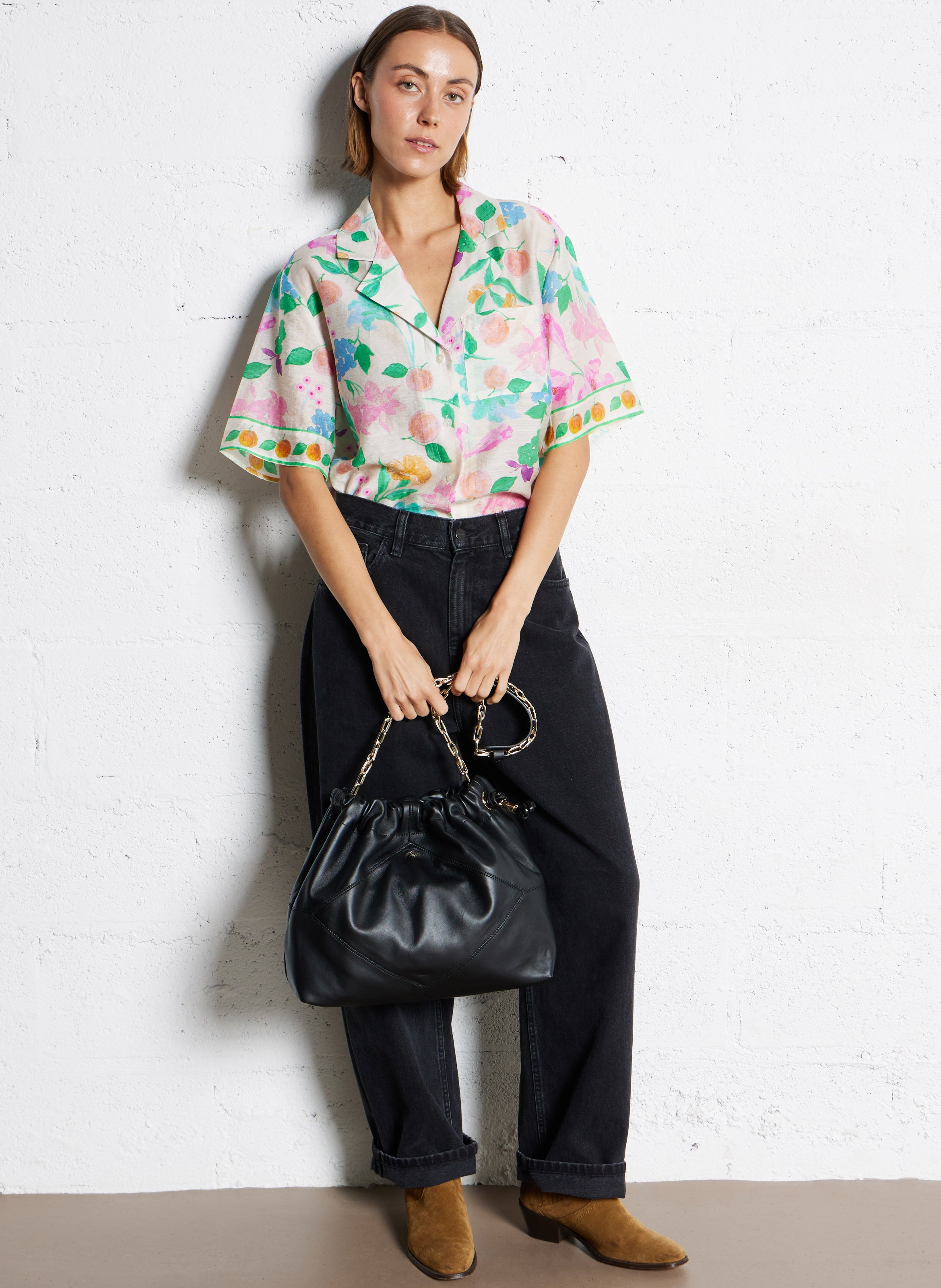 Sac porté épaule froissé june tote BA&SH Noir