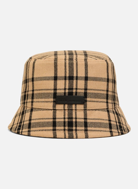 Bob a carreaux en laine unisexe Marron by AMI PARIS AMI PARIS Bob a carreaux en laine unisexe Marron