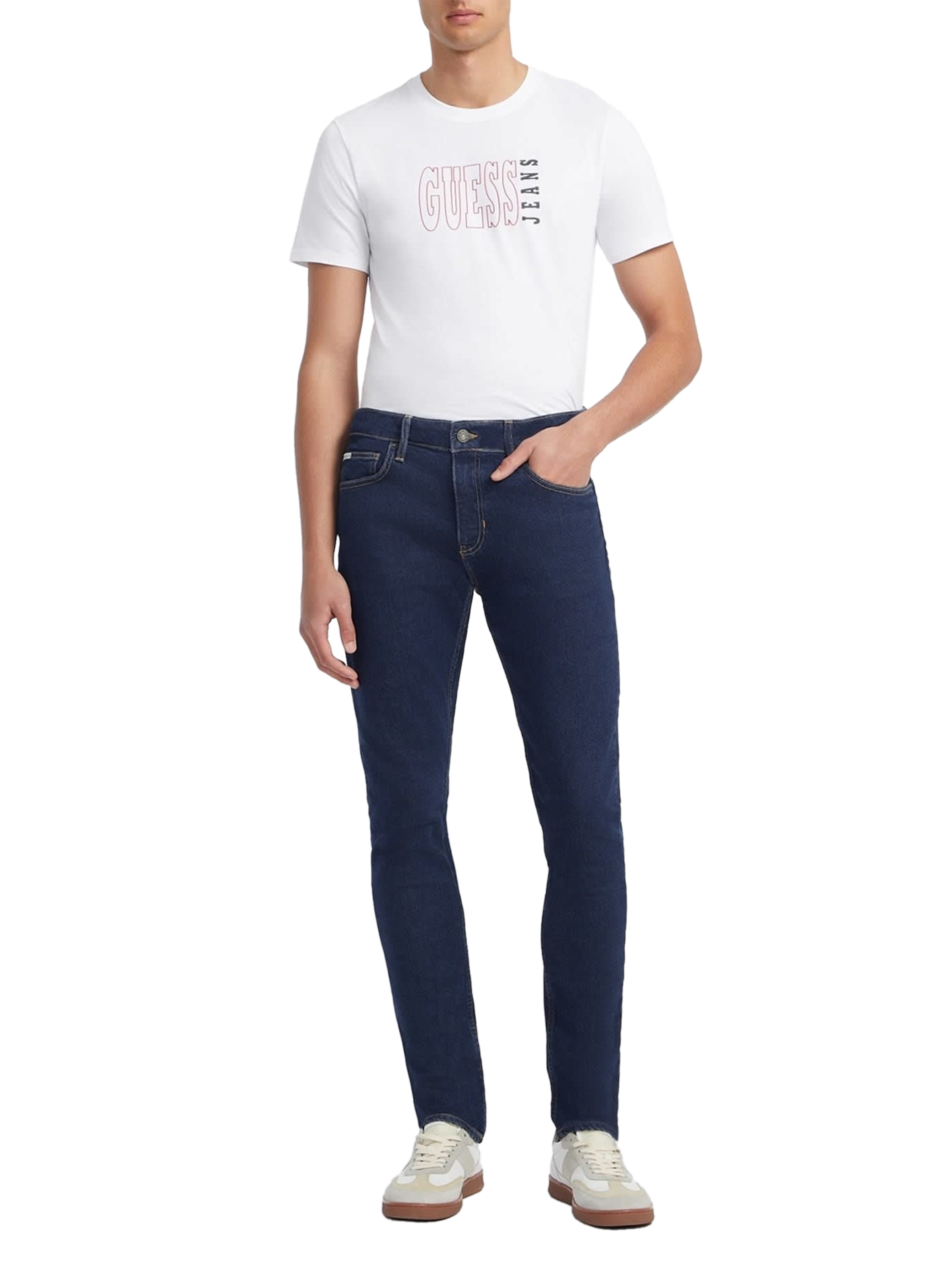 Cotton T-shirt GUESS Blue