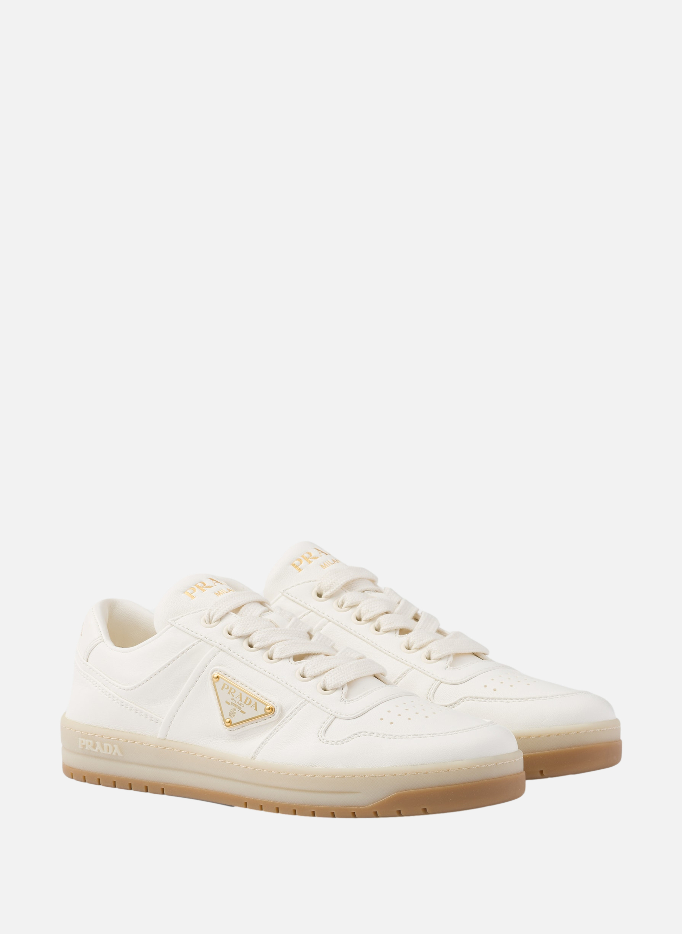 Baskets downtown en cuir nappa PRADA Beige