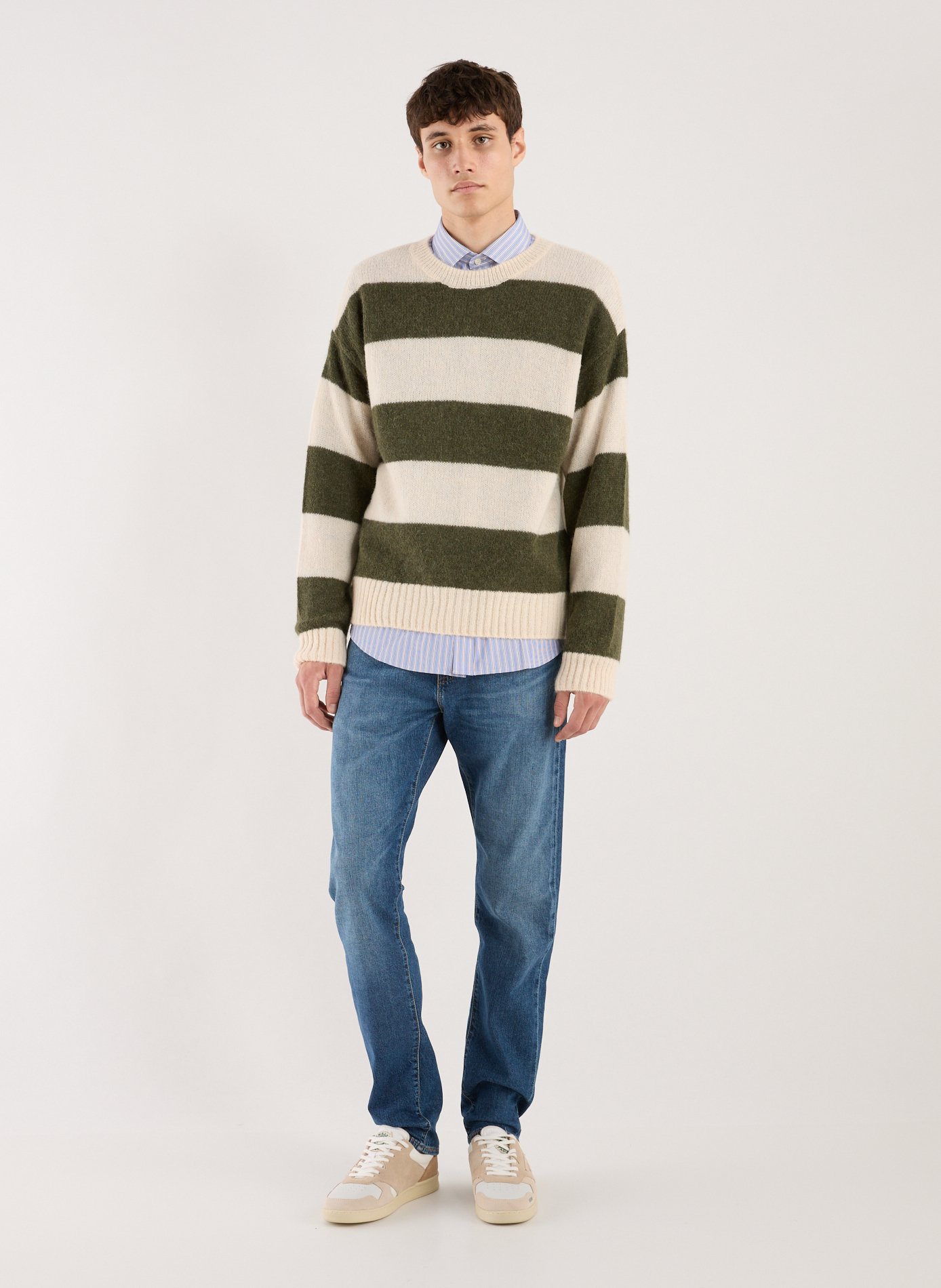 Pull rayé en maille  CLOSED Vert