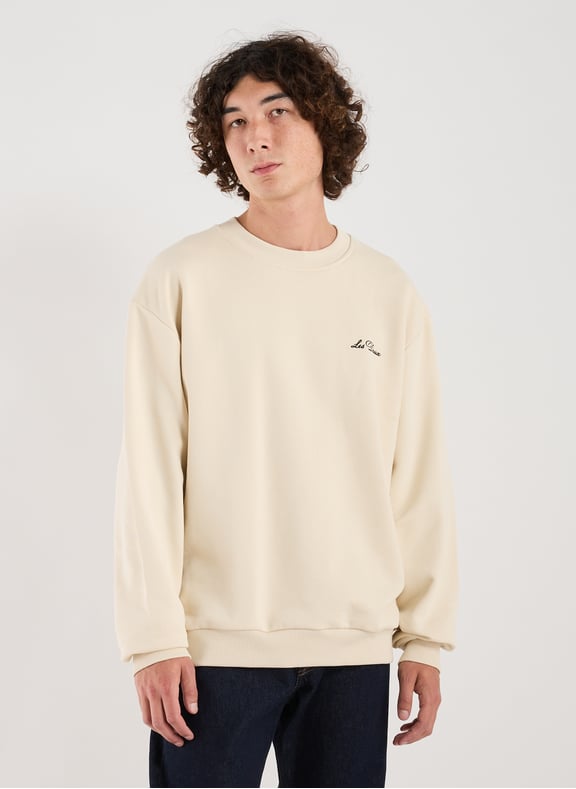 Oversized embroidered cotton sweatshirt White by LES DEUX LES DEUX Oversized embroidered cotton sweatshirt White