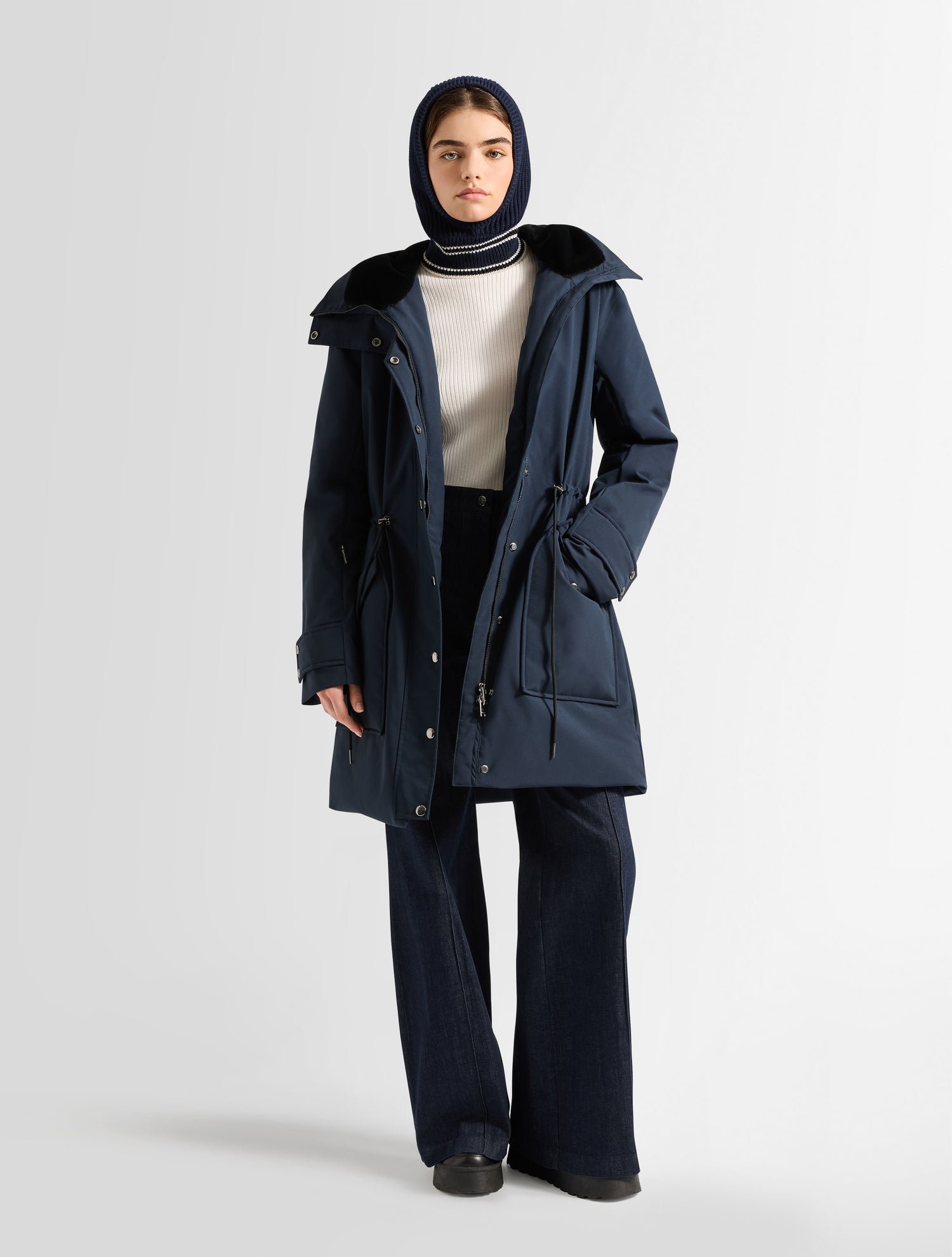 Manteau janix col capuche coupe ample FUSALP Bleu