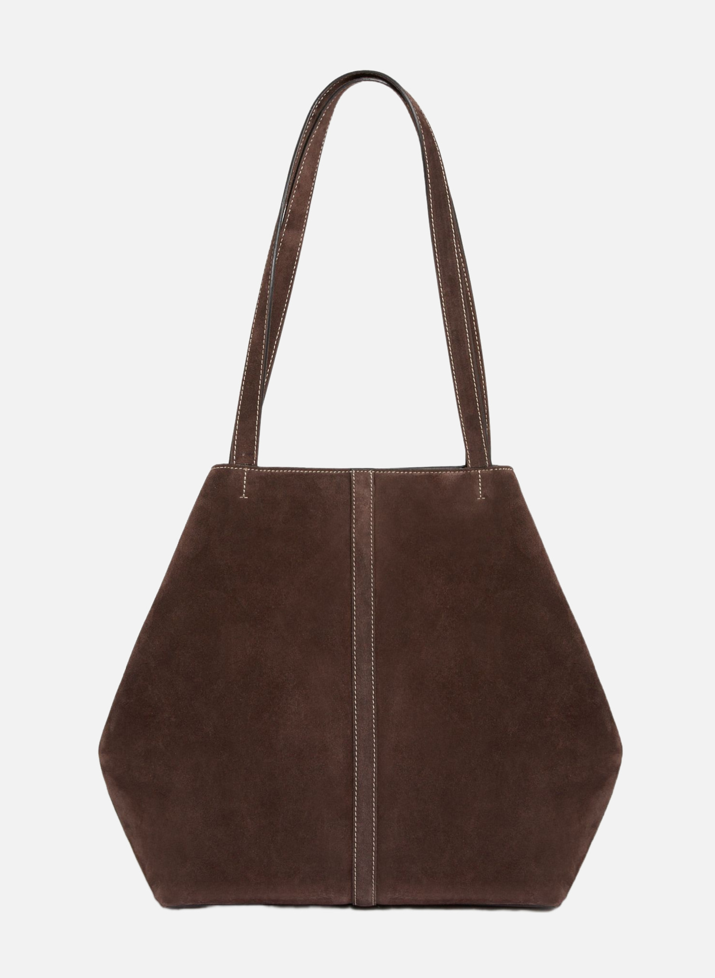 Grand Cabas Daily En Cuir Velours VANESSA BRUNO Gris