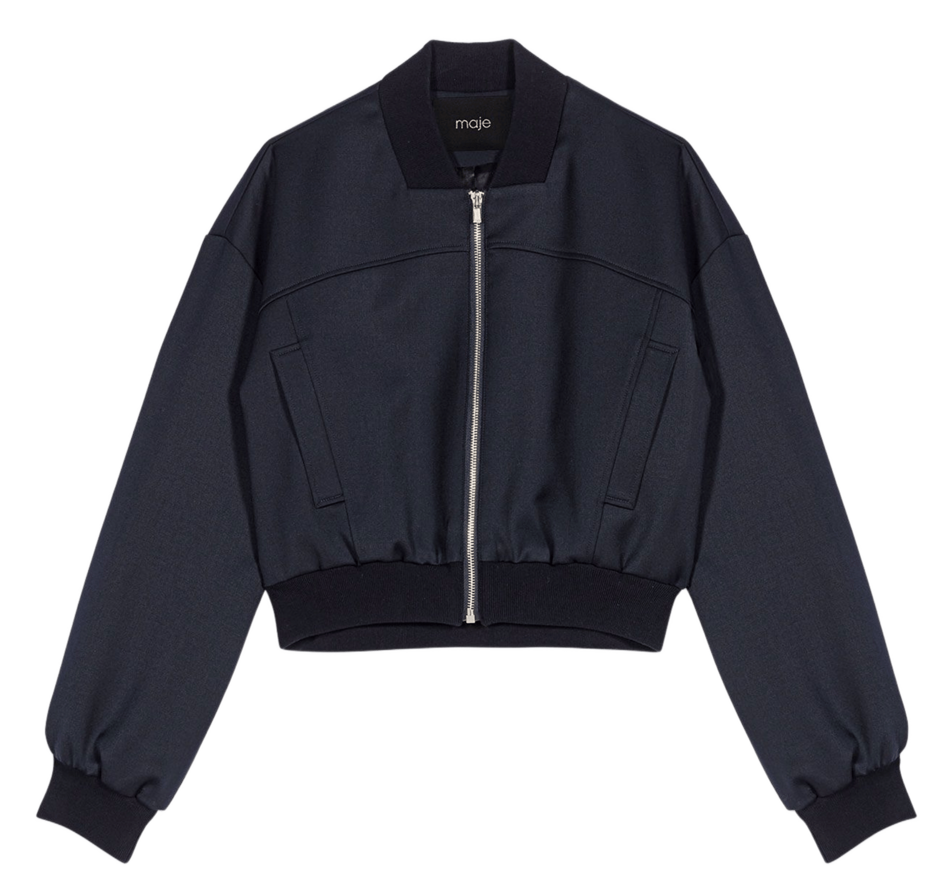 Blouson oversize col teddy MAJE Bleu