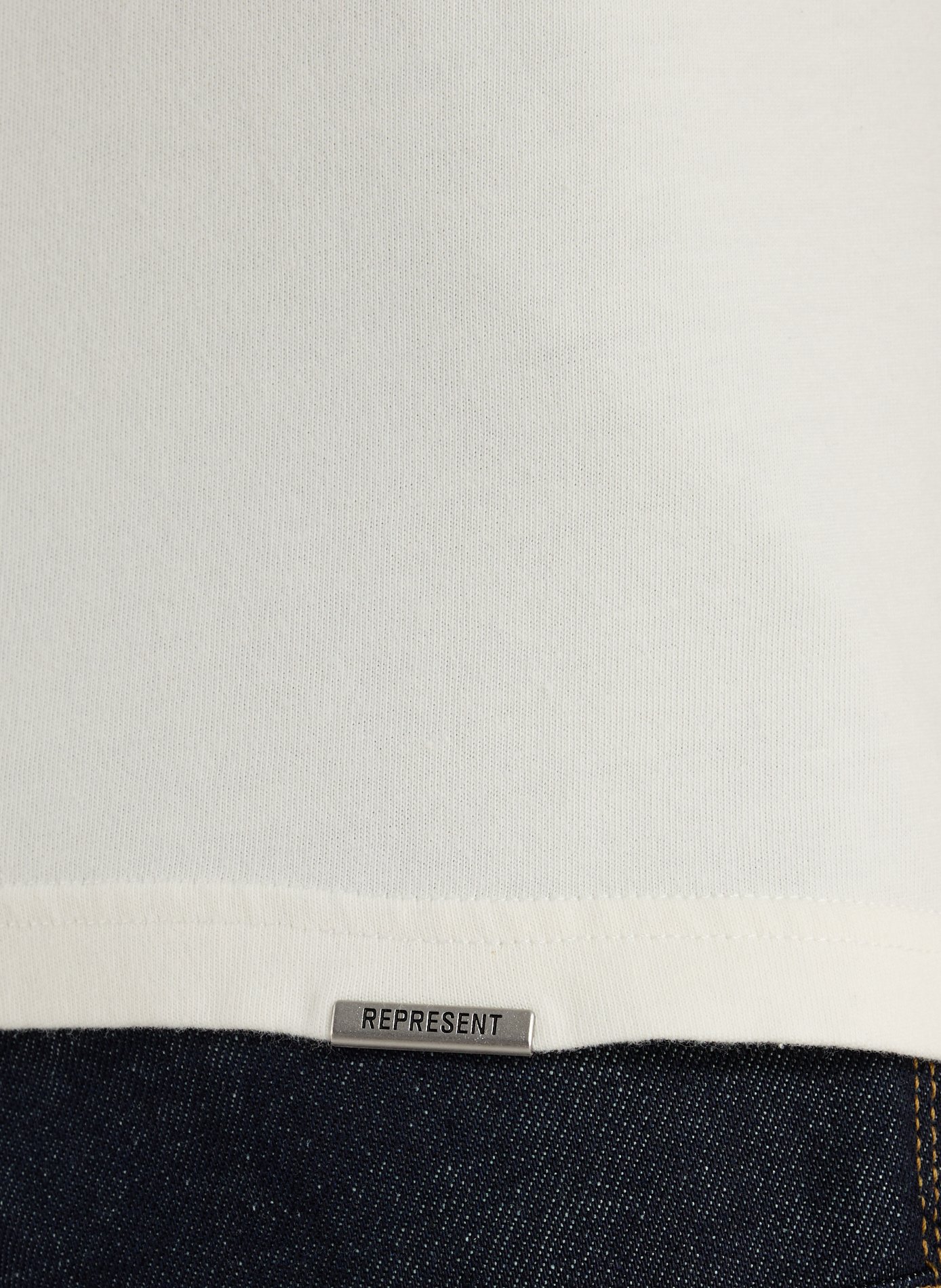 Biker-style cotton t-shirt REPRESENT White