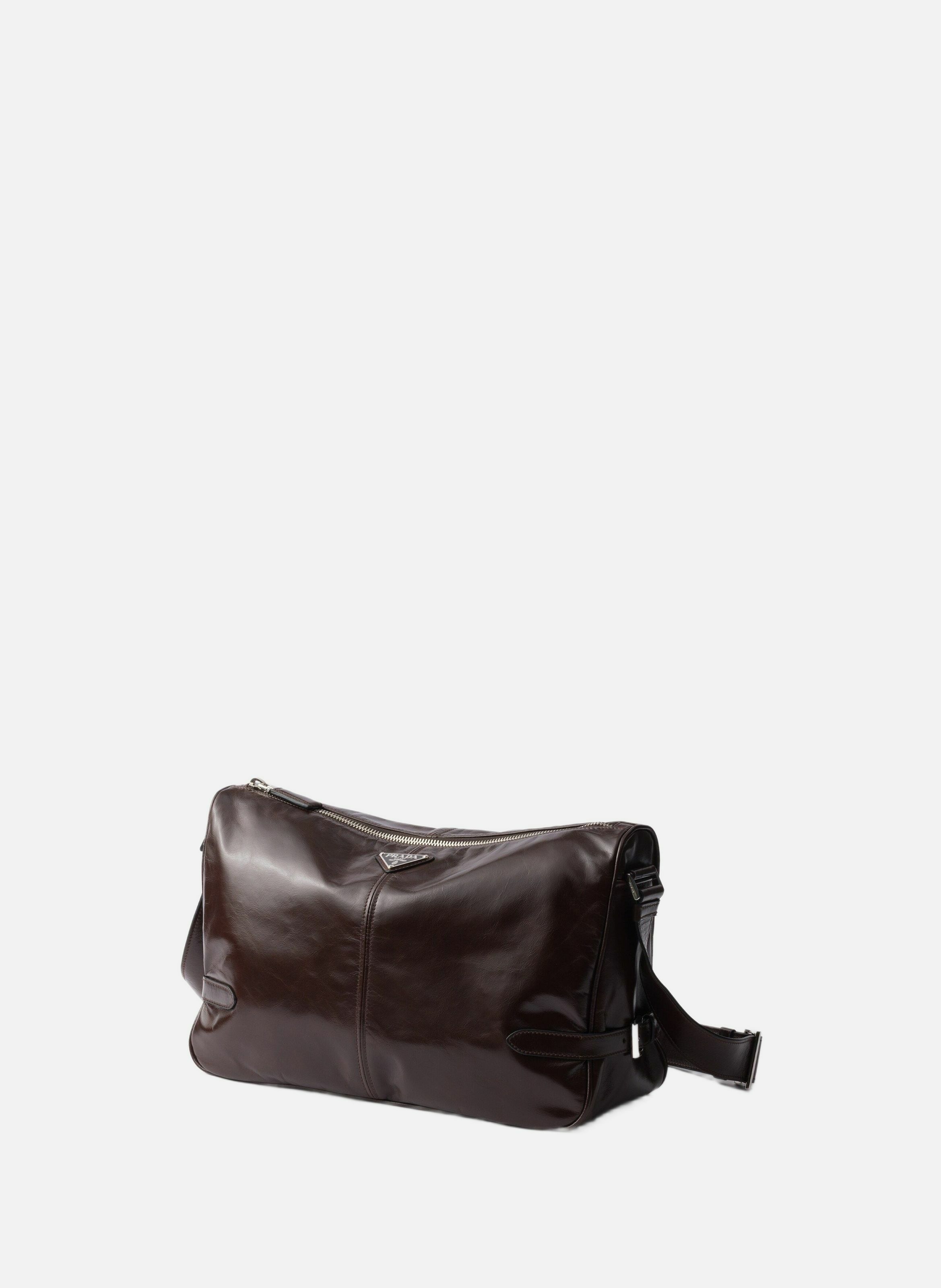 Sac à bandoulière en cuir PRADA Marron