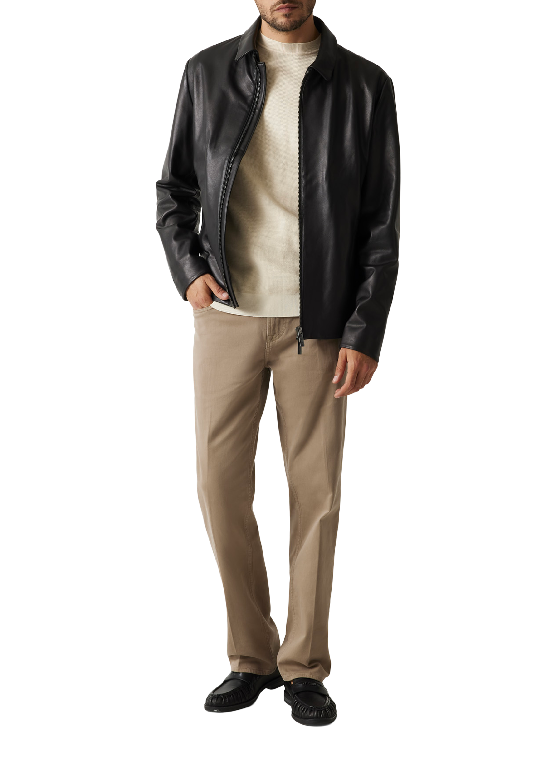 Round neck sweater with long sleeves GUESS Beige