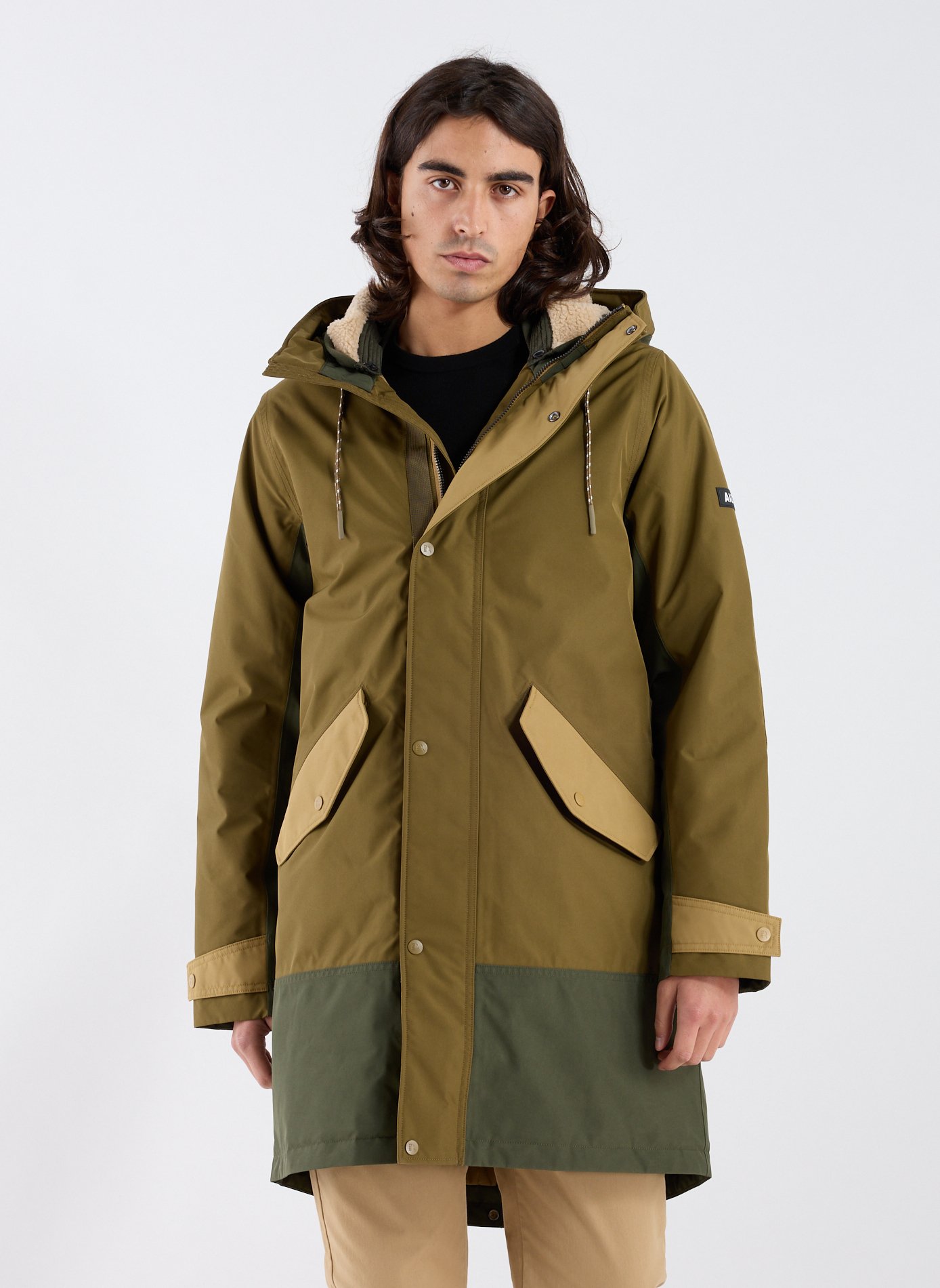 Straight hooded parka AIGLE Khaki