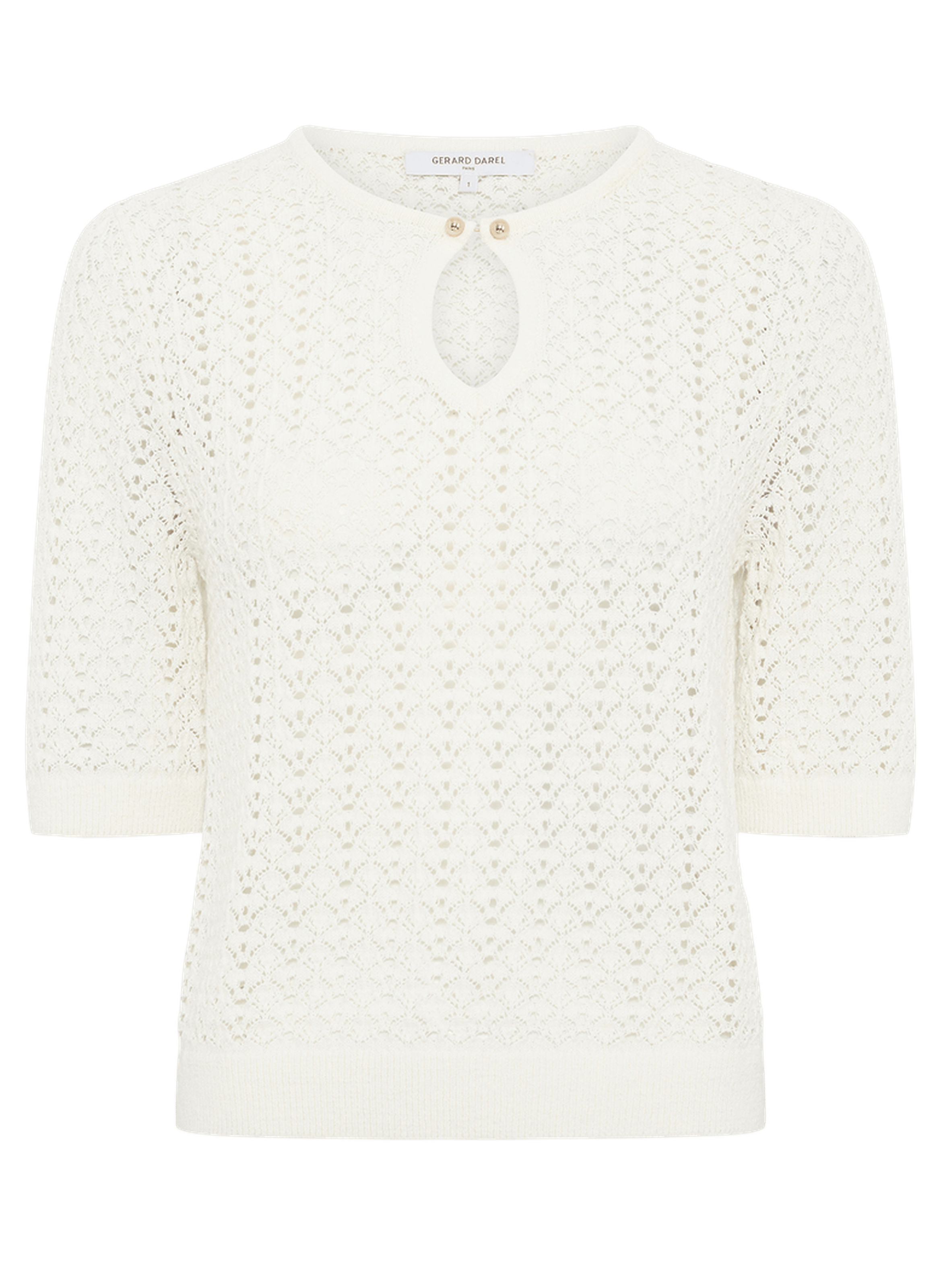 Pull en crochet à manches courtes - lazare GERARD DAREL Beige