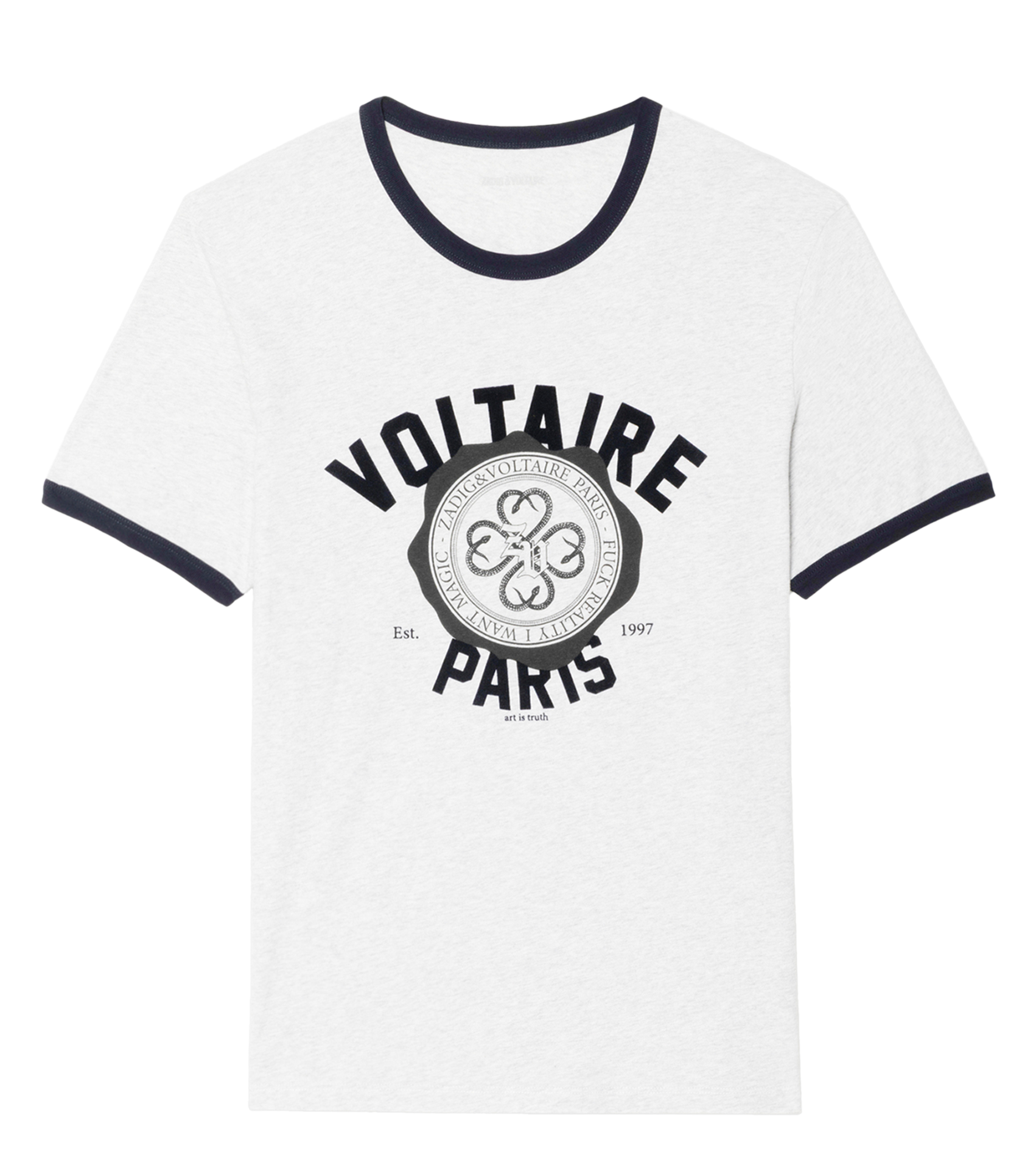 Tee-shirt col rond en coton woody ZADIG&VOLTAIRE Gris