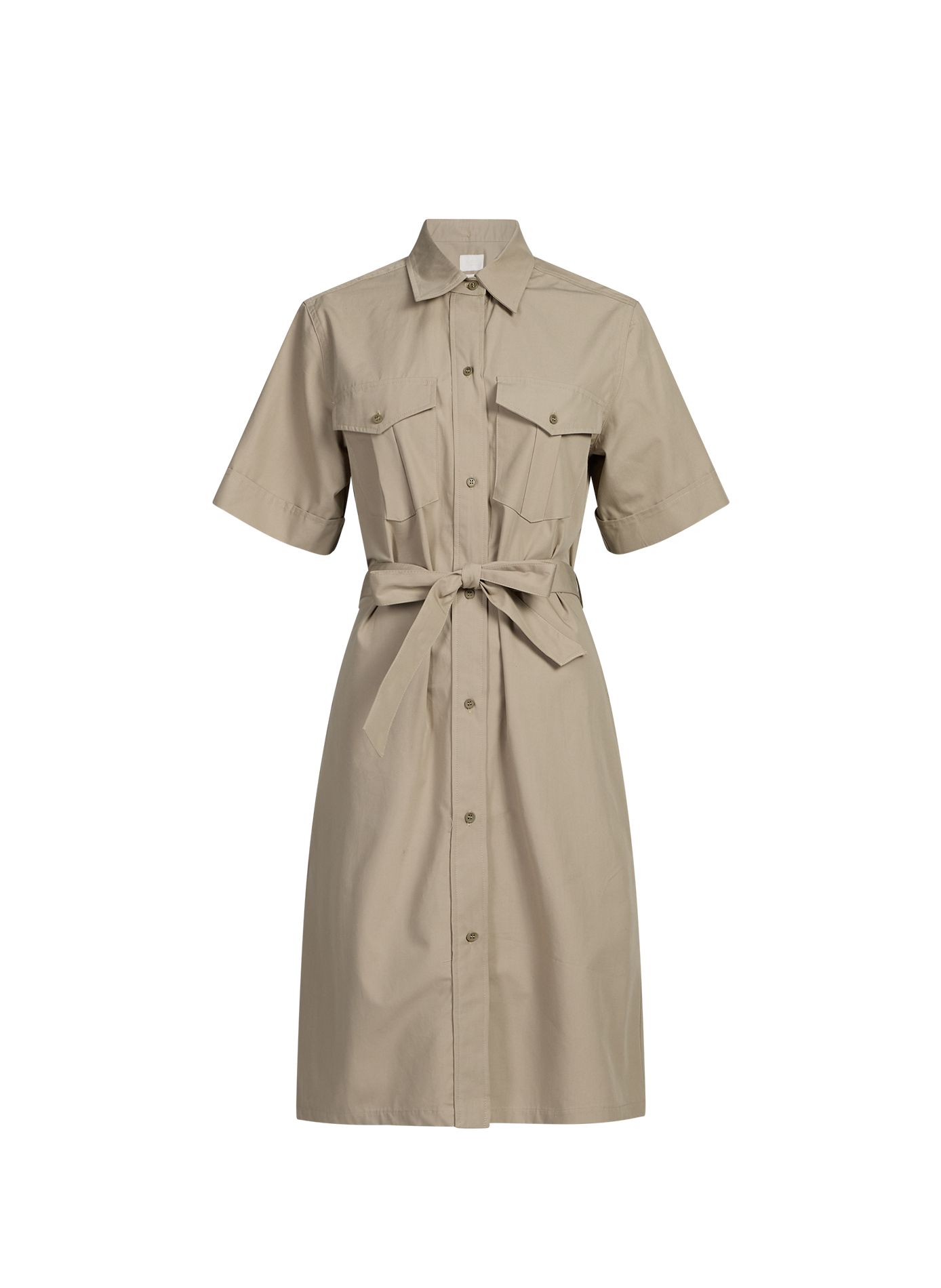 Straight dress with classic collar in cotton A.P.C. Green
