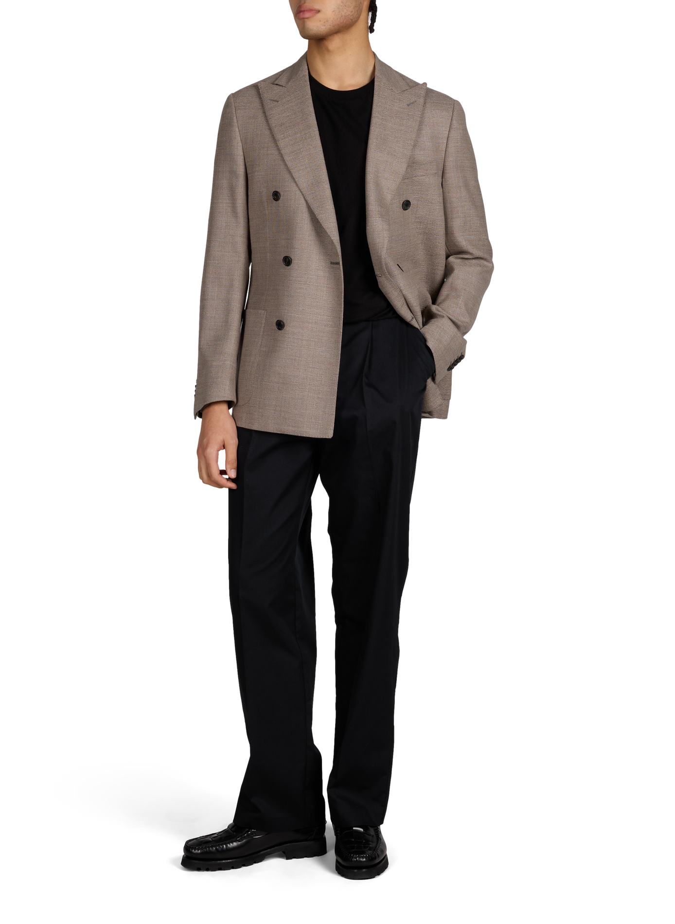 Tweed wool blend blazer CORNELIANI Brown