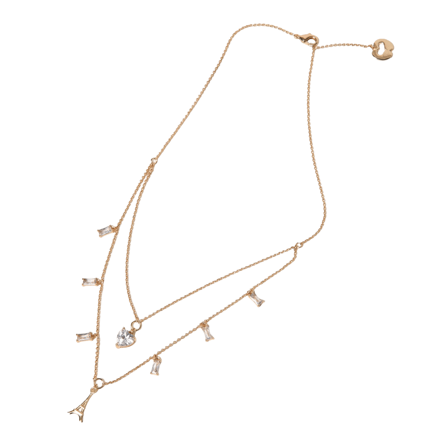 Collier à chaînes strass MAJE Doré