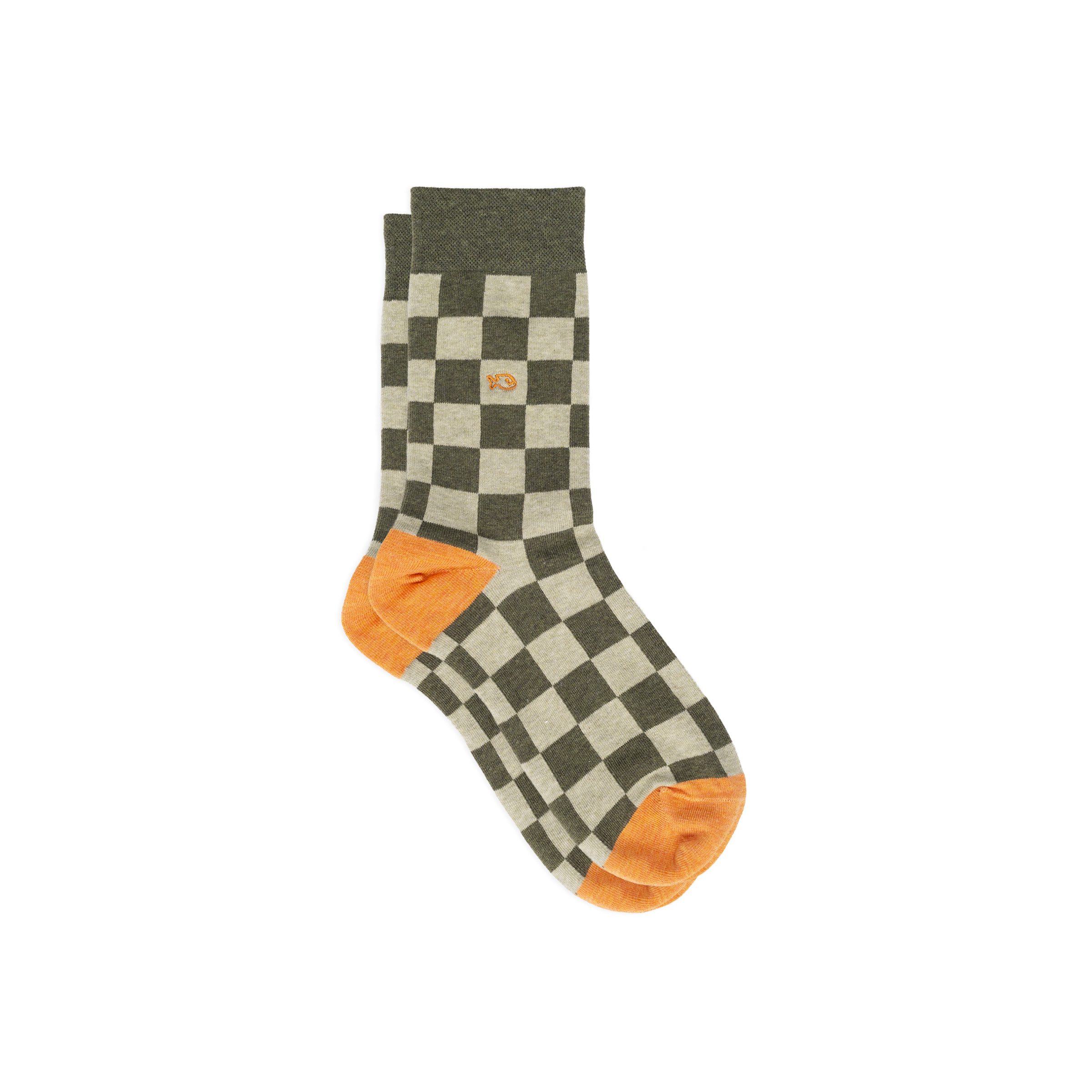 Chaussettes en coton peigné carreaux BILLYBELT Kaki