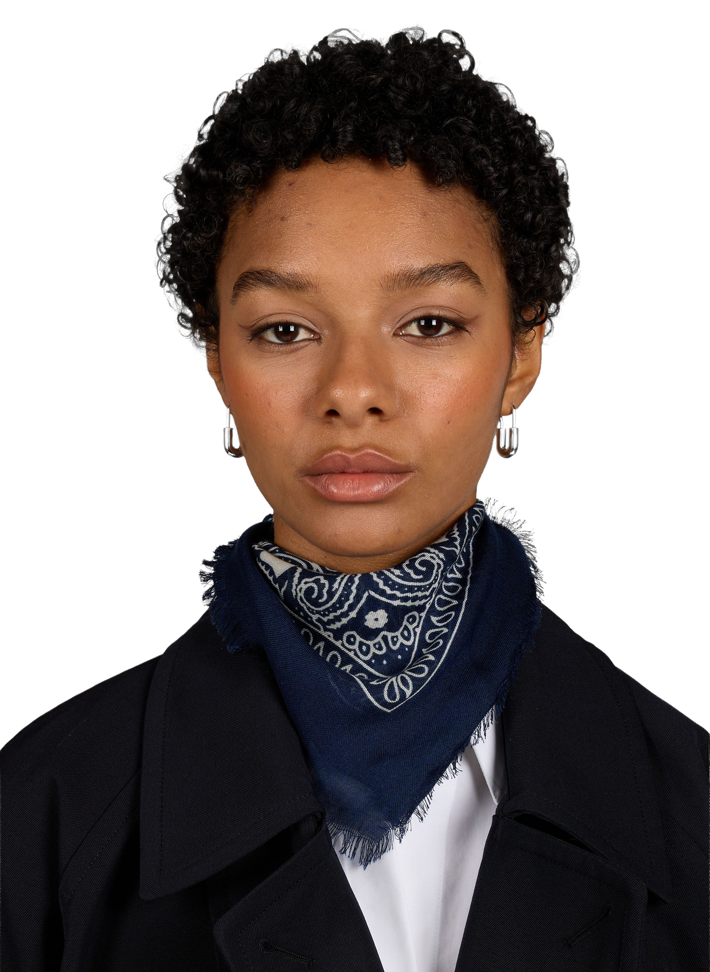 Etole carrée à imprimé AU PRINTEMPS PARIS Bleu