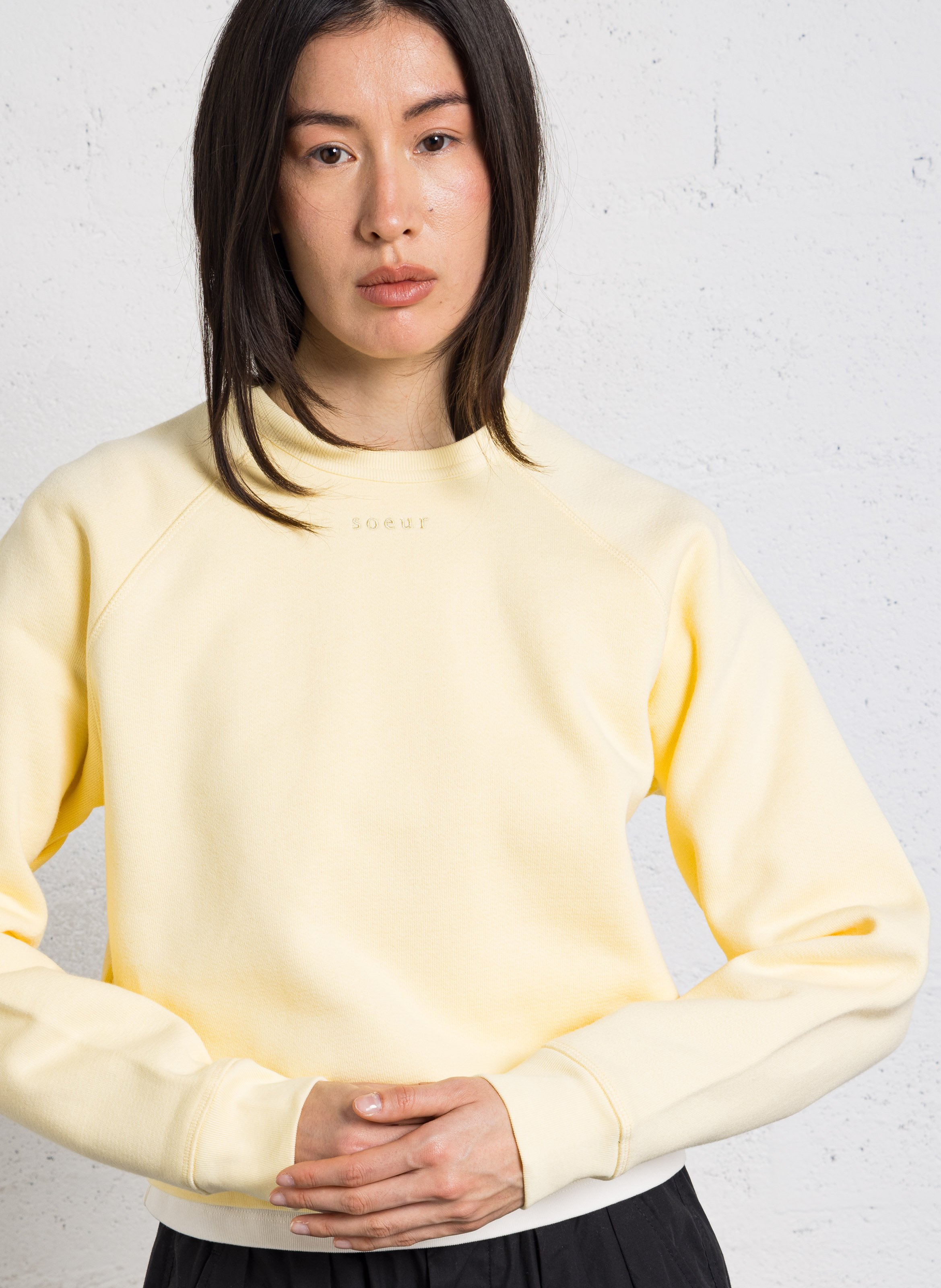 Sweat droit en coton bio artemis SOEUR Jaune