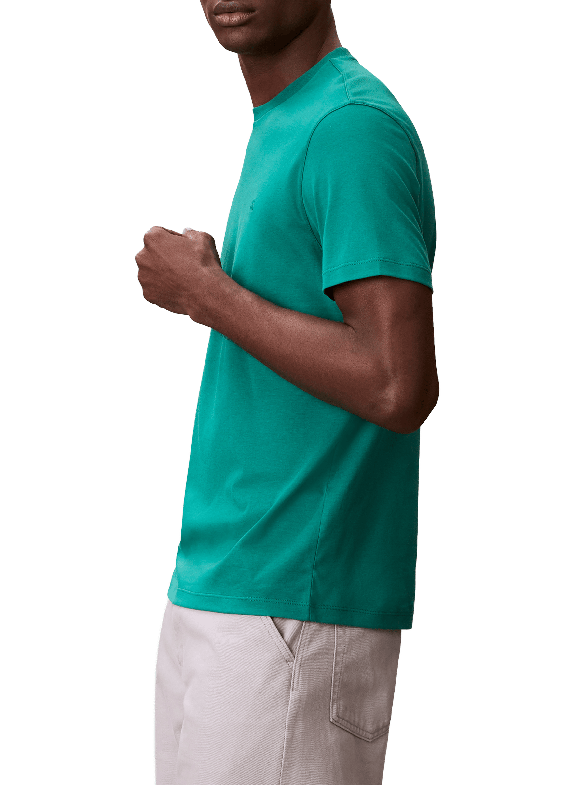 T-shirt col rond en coton CALVIN KLEIN Vert