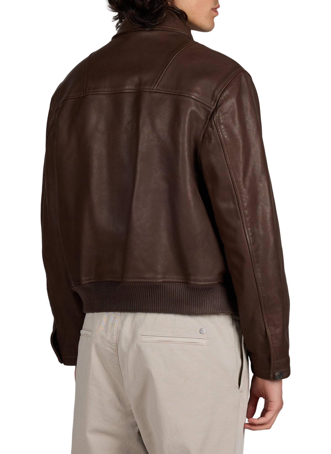 Veste col classique en cuir CLOSED Brown