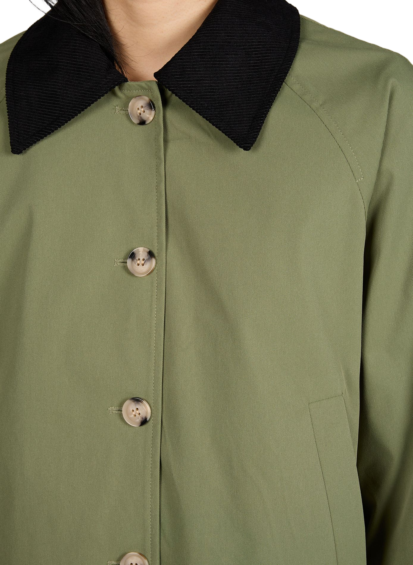 Straight jacket with contrasting collar and cuffs VILA Green