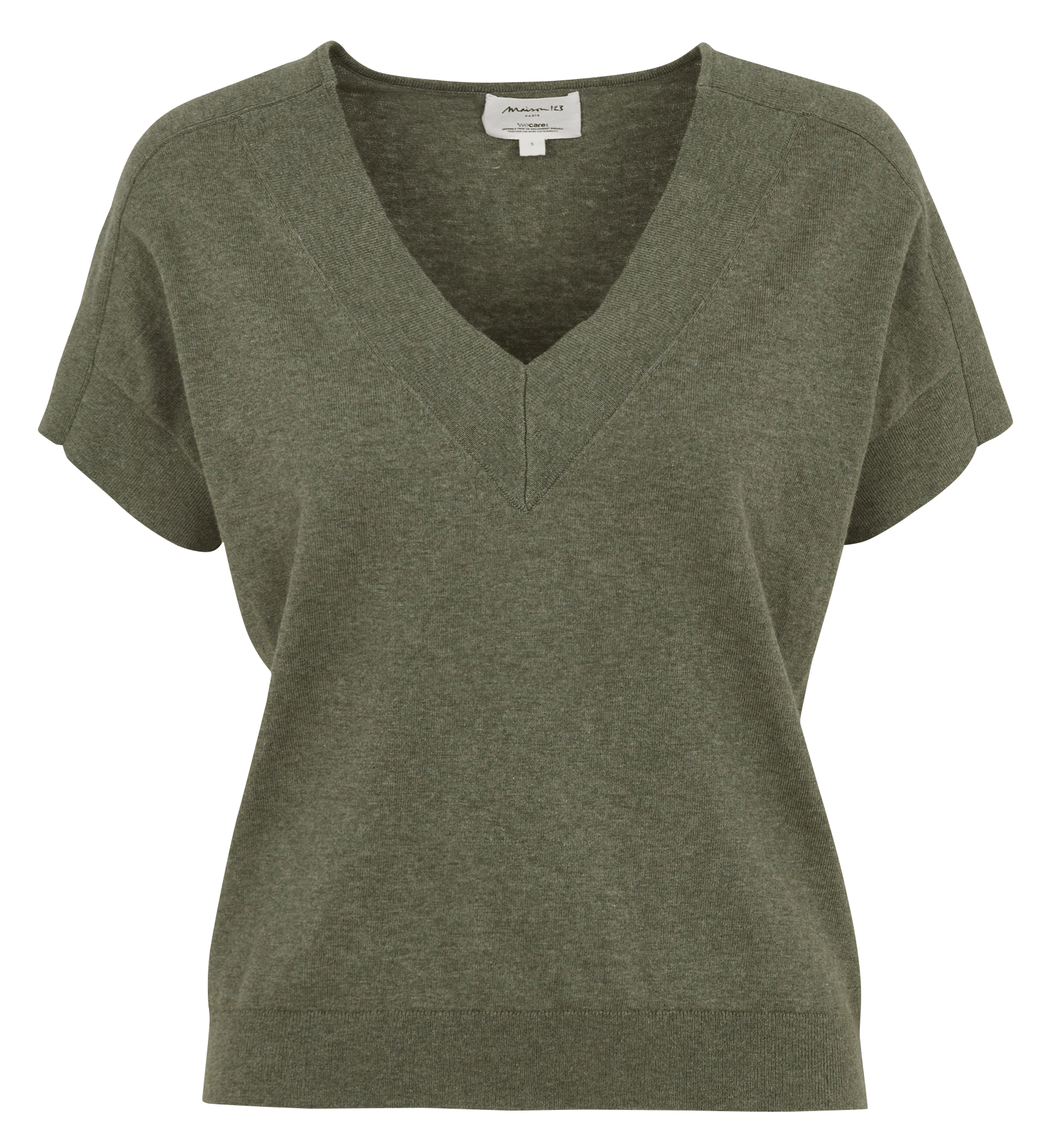 Top oversize col v en coton pretty MAISON 123 Vert