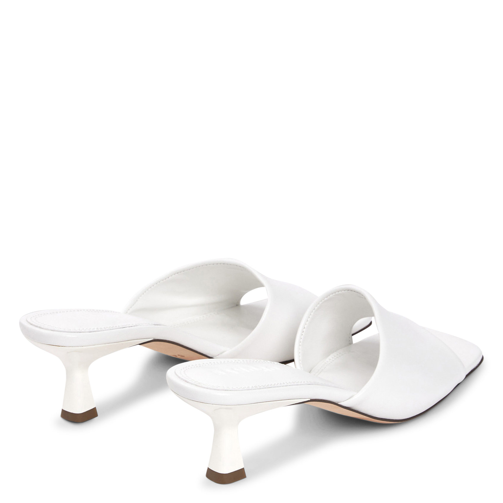 Mules à talons en cuir SANDRO Blanc