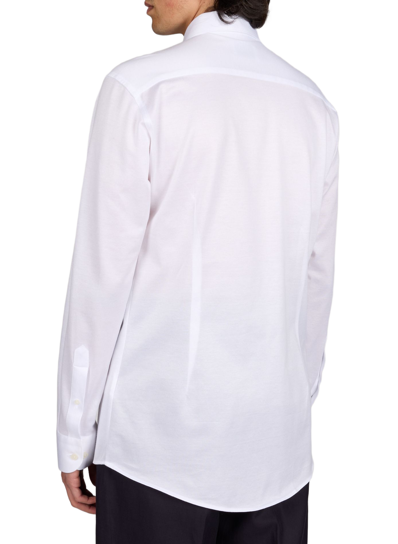 Chemise droite jacquard en coton ETON Blanc