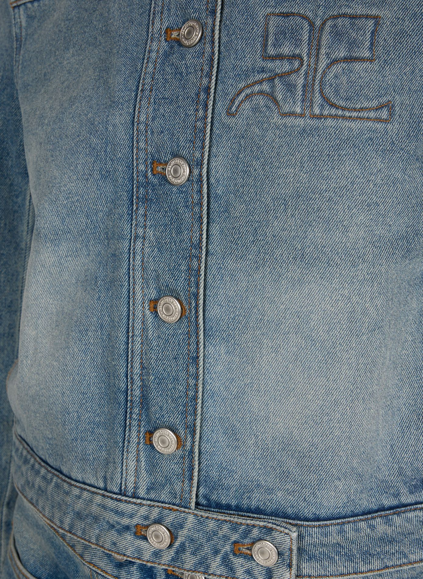 Denim blended cotton jacket COURRÈGES Blue
