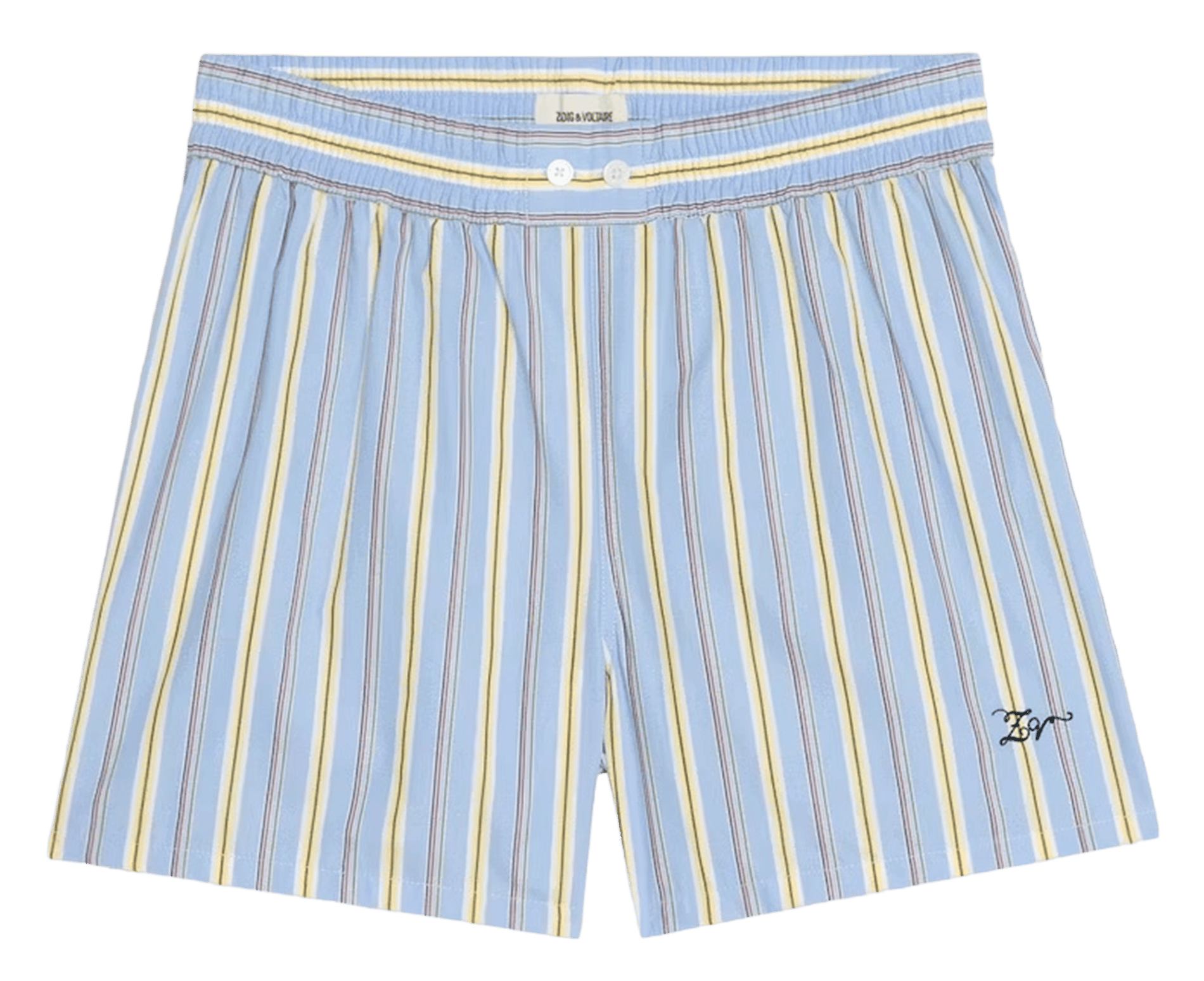 Short droit rayé en coton pax ZADIG&VOLTAIRE Bleu