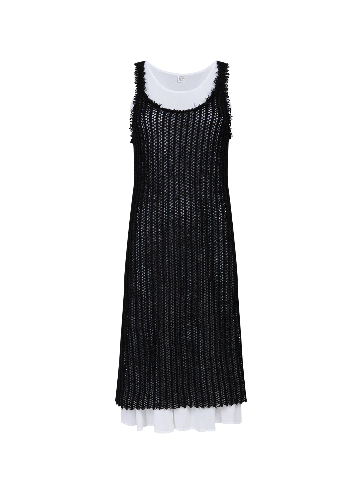 Robe tricotée à col rond en mohair et laine mélangés TOTEME Noir